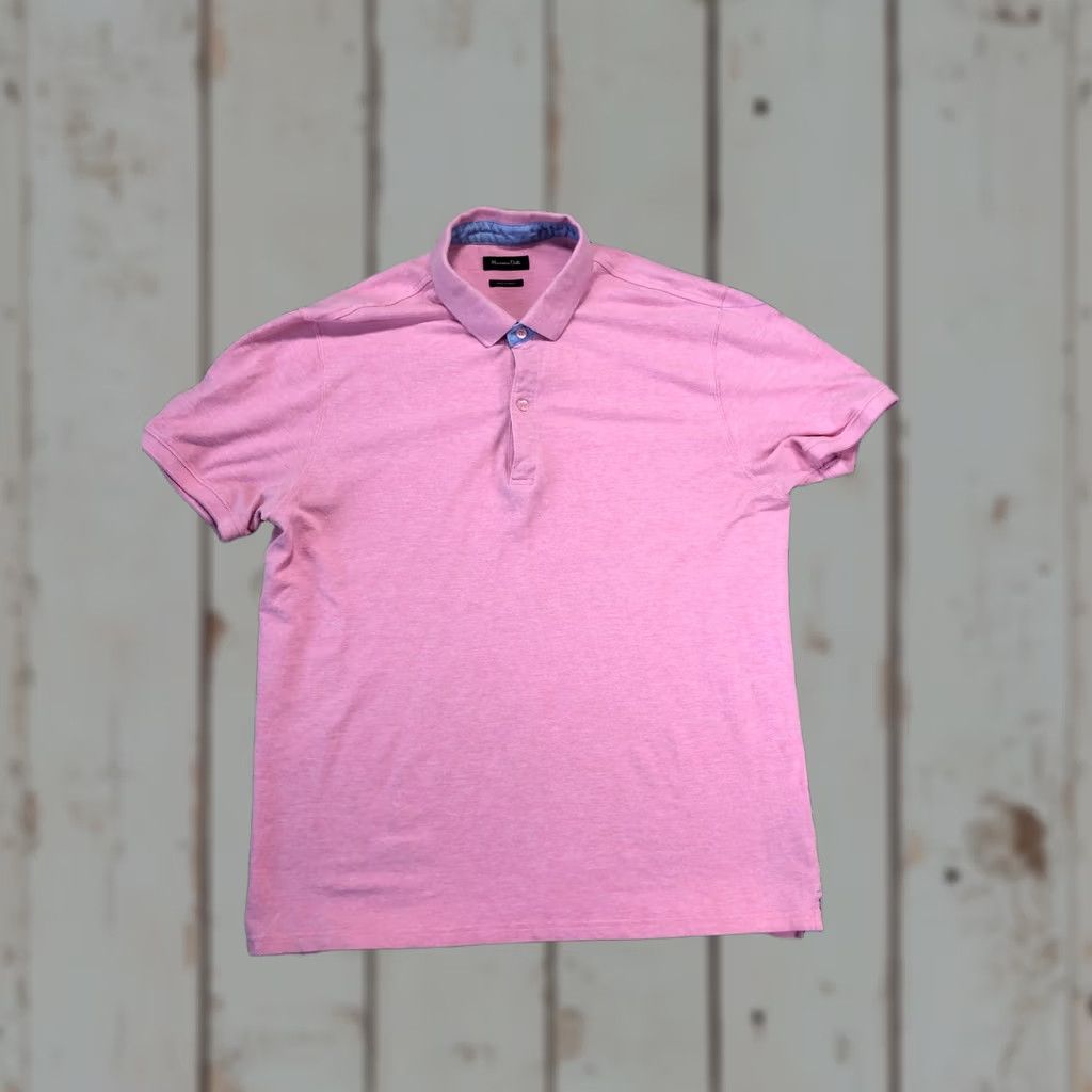 Massimo Dutti Massimo Dutti Polo Shirt Mens XL Pink Solid Short Sleeve Casual Size US XL / EU 56 / 4 - 1 Thumbnail