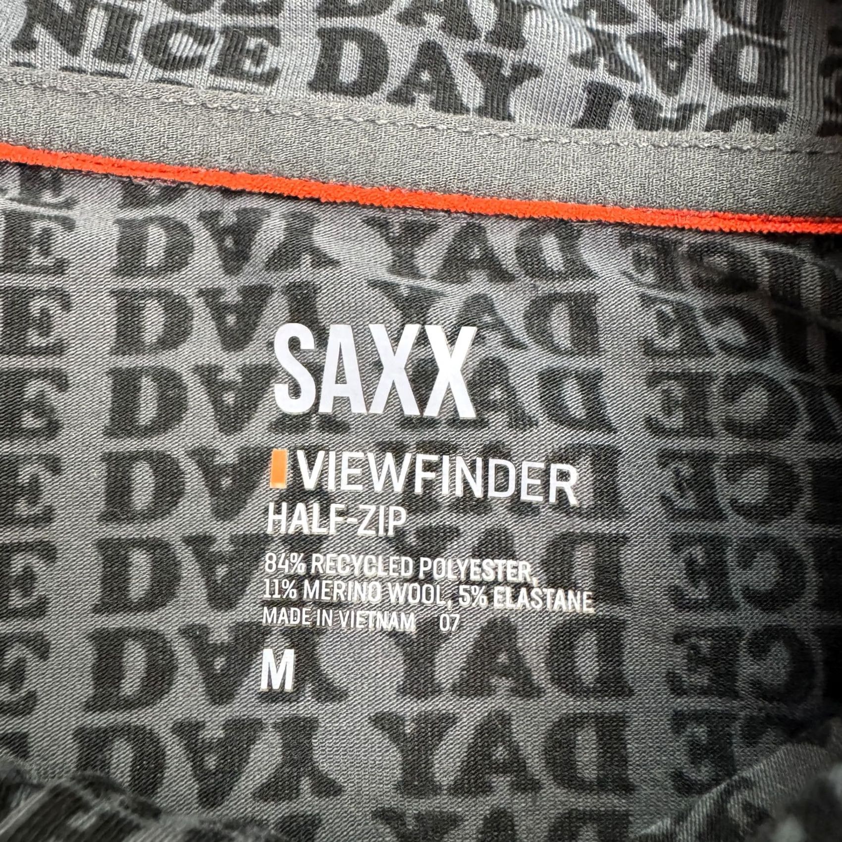 Vintage Saxx Viewfinder Half Zip Long Sleeve Baselayer Shirt Mens Medium Black Gray Wool Size US M / EU 48-50 / 2 - 5 Thumbnail