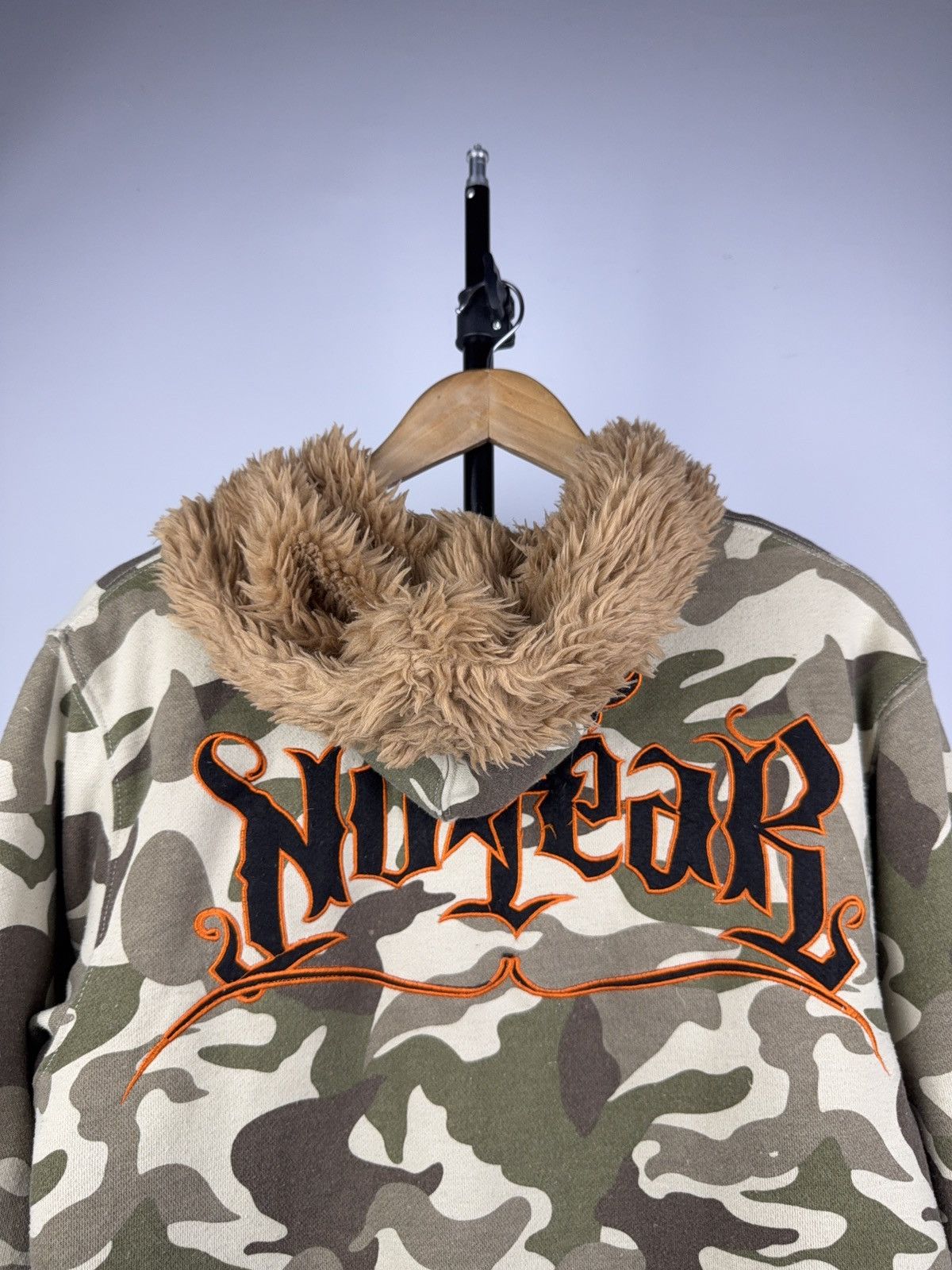 No Fear Vintage 00s Y2K NO FEAR Camo Full Zip Hoodie Mohair hood Size US S / EU 44-46 / 1 - 12 Thumbnail