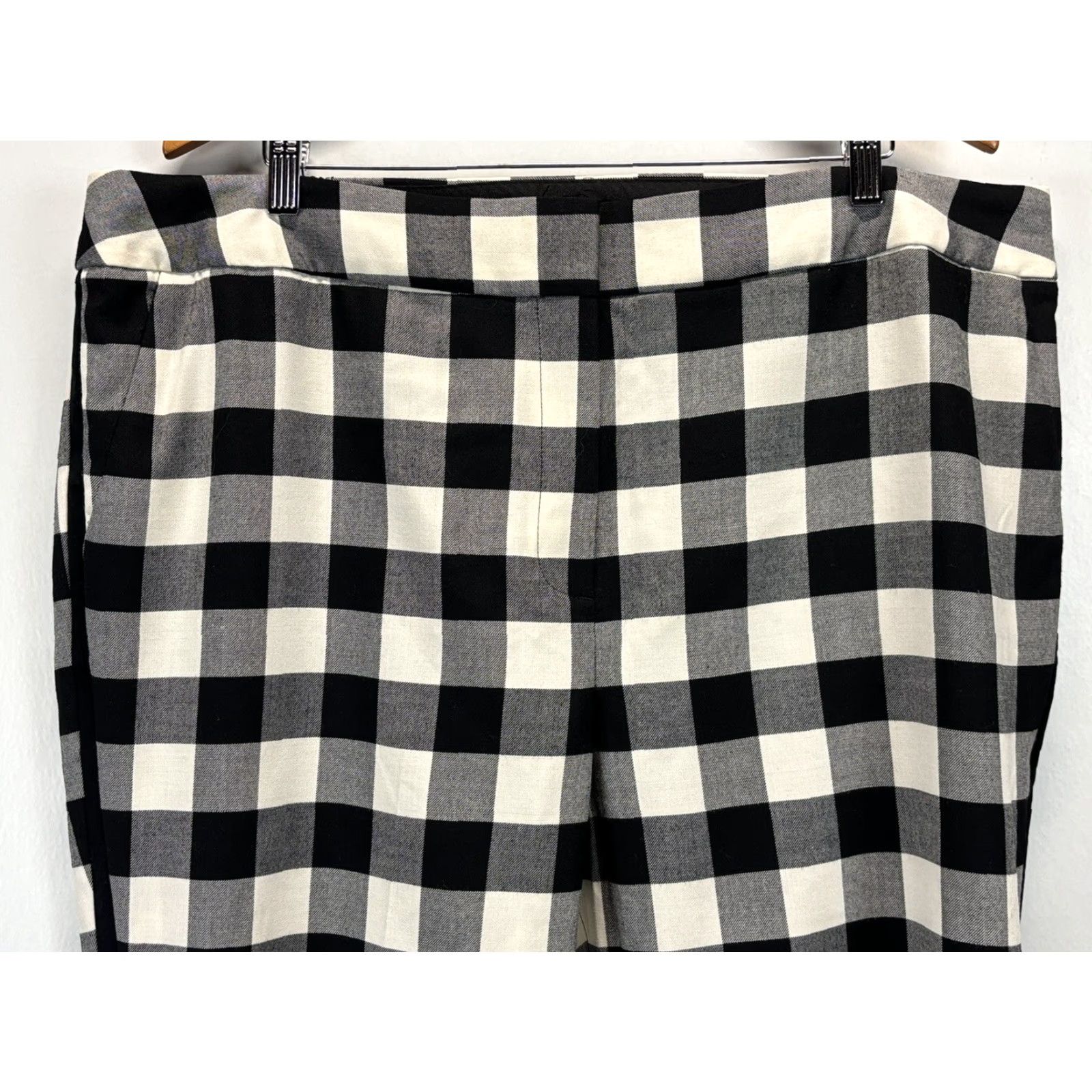 Talbots Talbots Checkered Ankle Pants 22W Plus Wool Blend Black Ivory Womens Size 40" / US 18 - 2 Thumbnail
