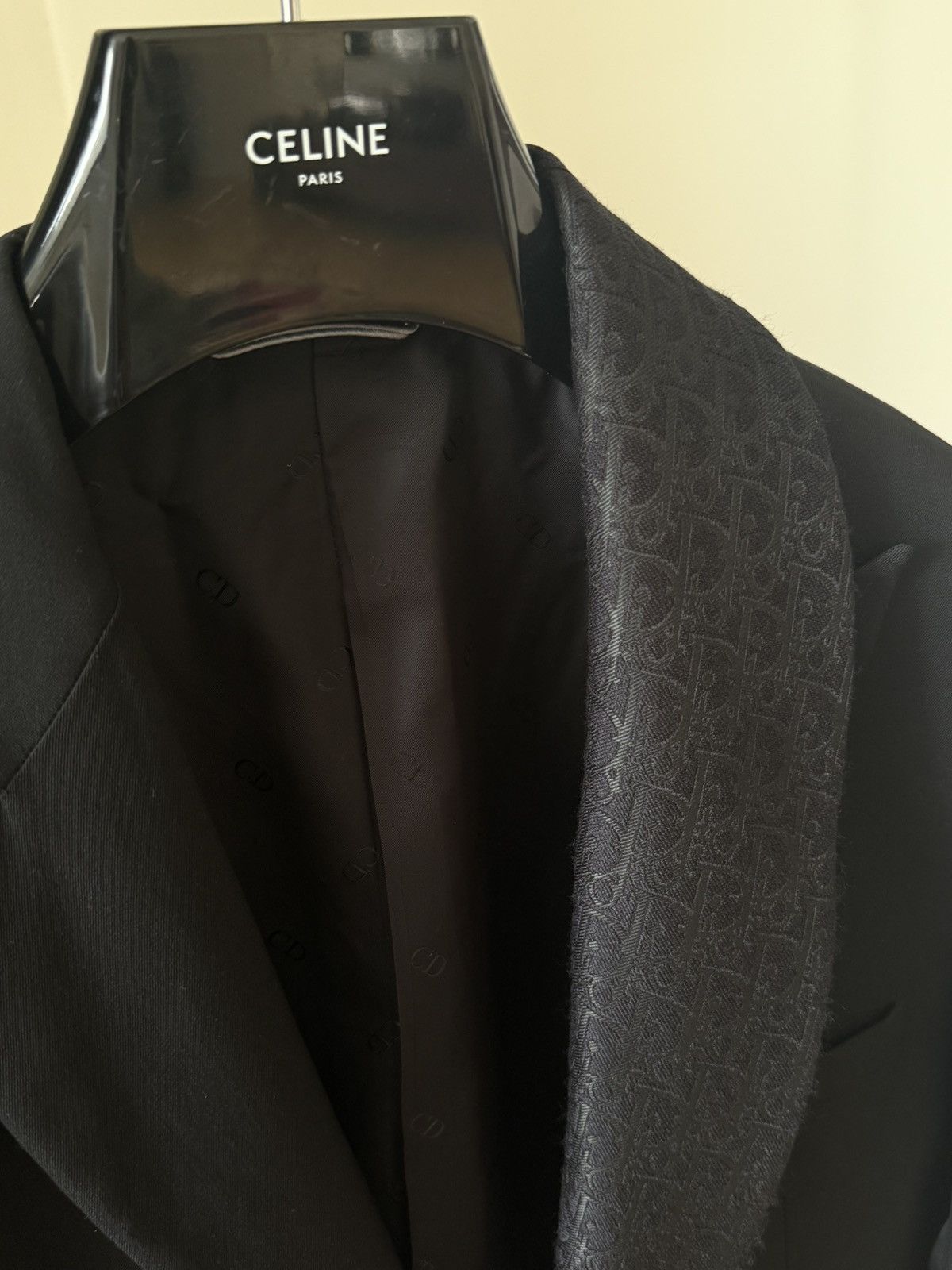 Dior DIOR OBLIQUE SUIT BLACK VIRIGIN WOOL & SILK INTERIOR Size 48L - 12 Thumbnail