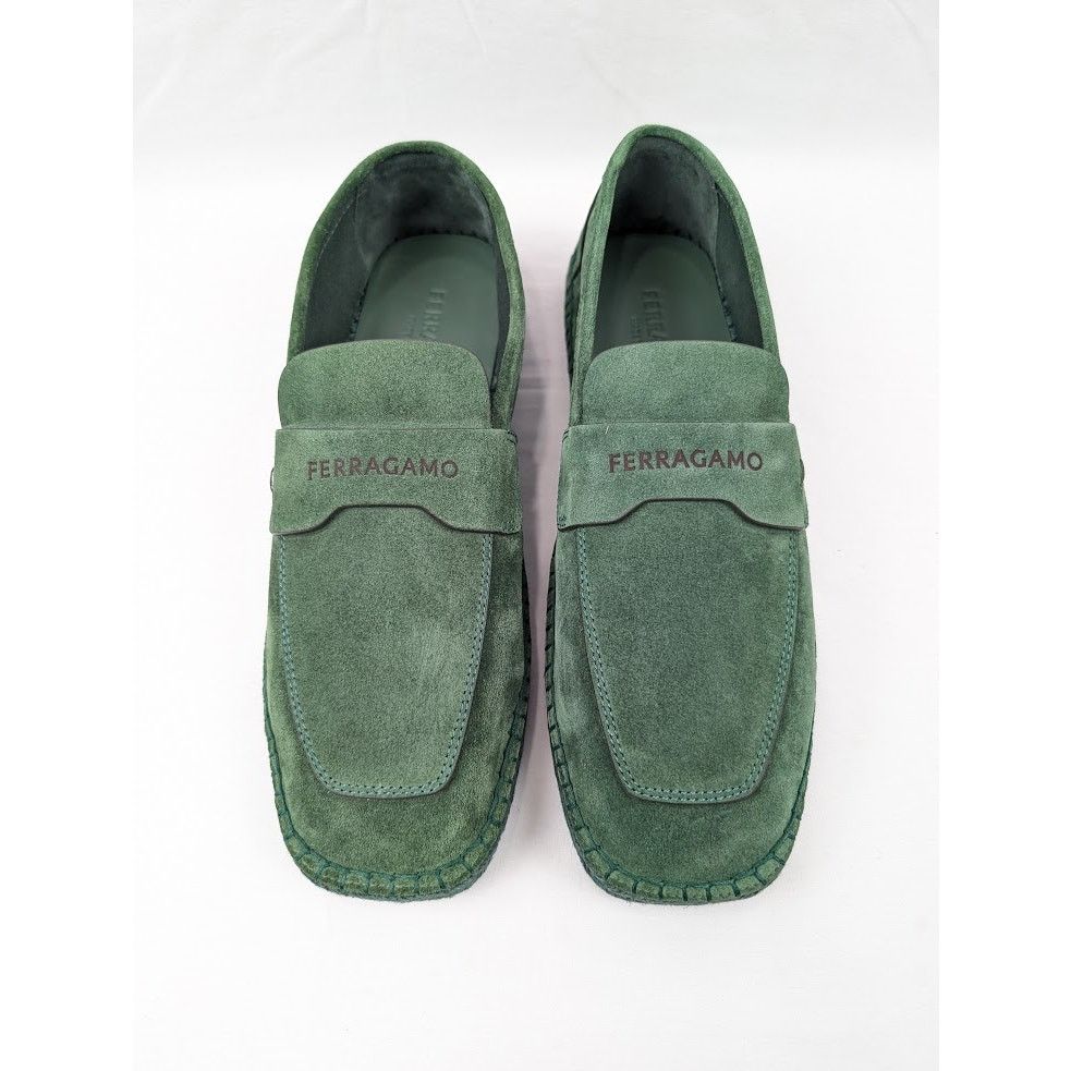 Salvatore Ferragamo o1rshd1 Suede Calf Desco Loafers in Forest Green Size US 9 / EU 42 - 16 Thumbnail
