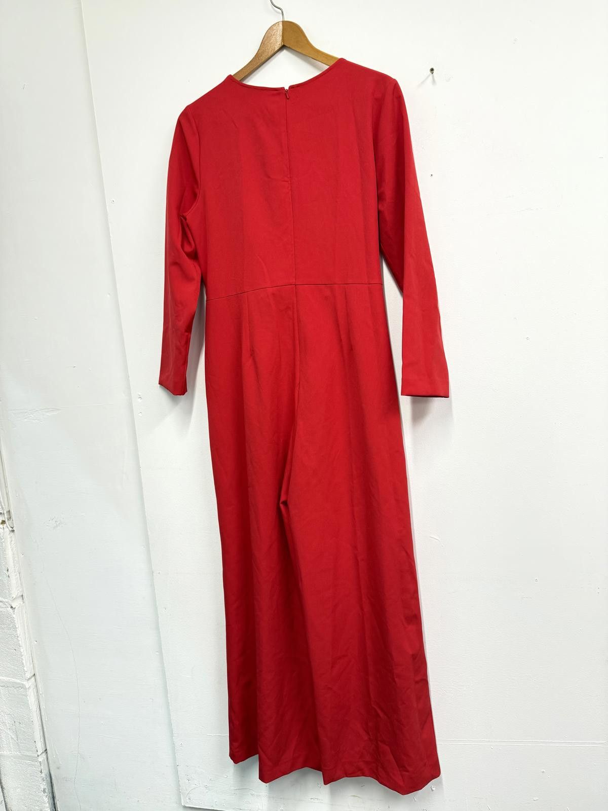 Other Heartland Red Long Sleeve Maxi Dress with Waist Tie b512 Size XL / US 12-14 / IT 48-50 - 2 Thumbnail