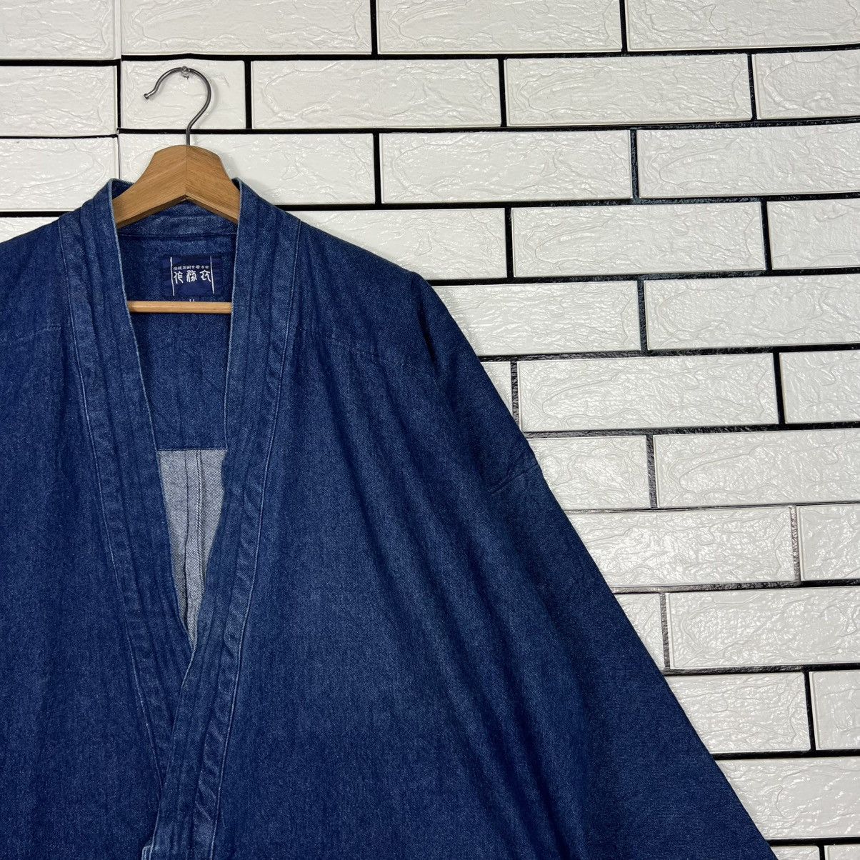 Japanese Brand Vintage KIMONO Blue Indigo Denim Hanten Jacket #4053-C184 Size US L / EU 52-54 / 3 - 4 Thumbnail