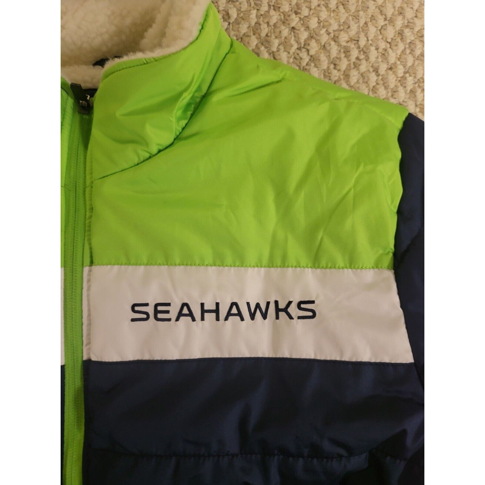 NFL Seattle SEAHAWKS Fleece Lined Winter Puffer Medium Weight Size US XL / EU 56 / 4 - 2 Thumbnail