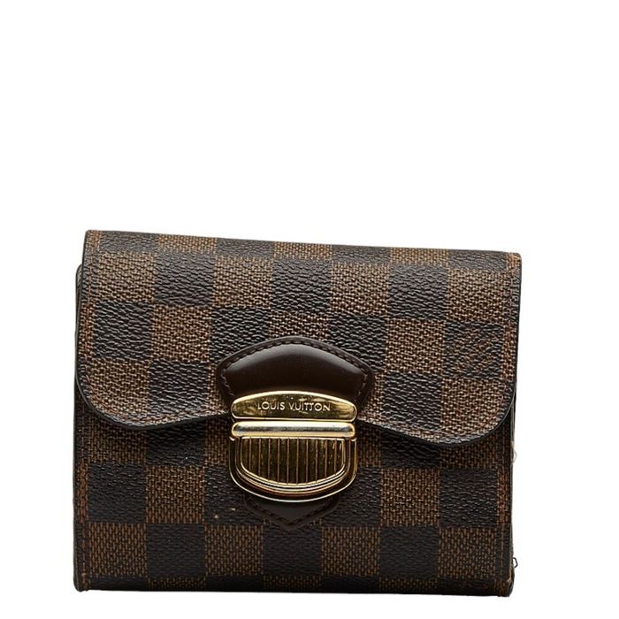 Louis Vuitton Louis Vuitton Damier Portefeuil Joy Trifold Wallet L Shaped N60034 Brown Pvc 2655