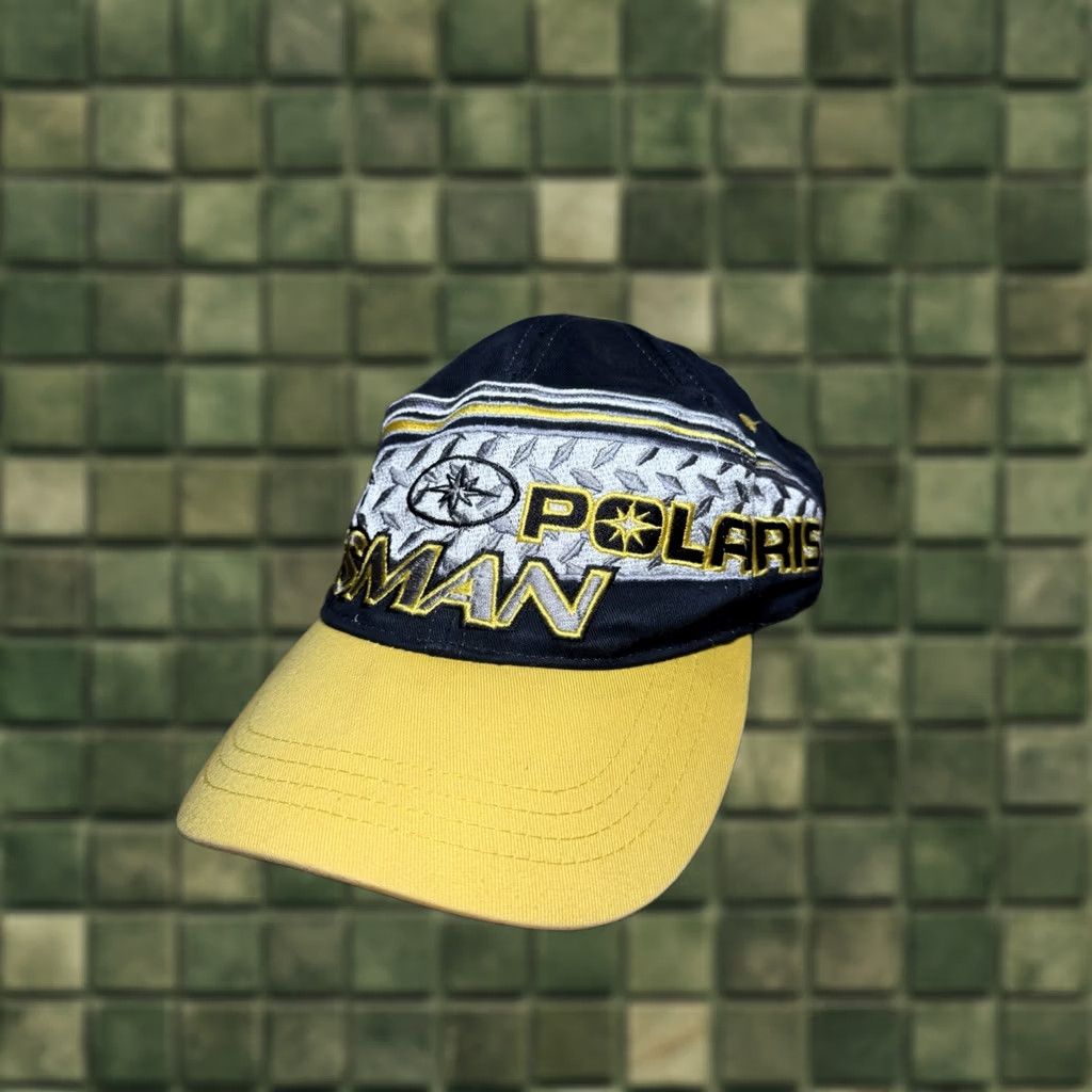 Vintage VINTAGE Polaris Hat Cap Strap Back Black Yellow Sportsman Power Sports Outdoors Size ONE SIZE - 1 Thumbnail