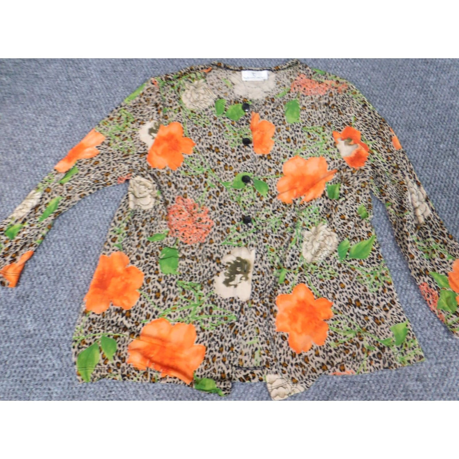 Vintage **The Travel Collection Large Brown Flowered Blouse** User: The Travel Collection Women's Large Brown Flowered Blouse Size L / US 10 / IT 46 - 4 Thumbnail
