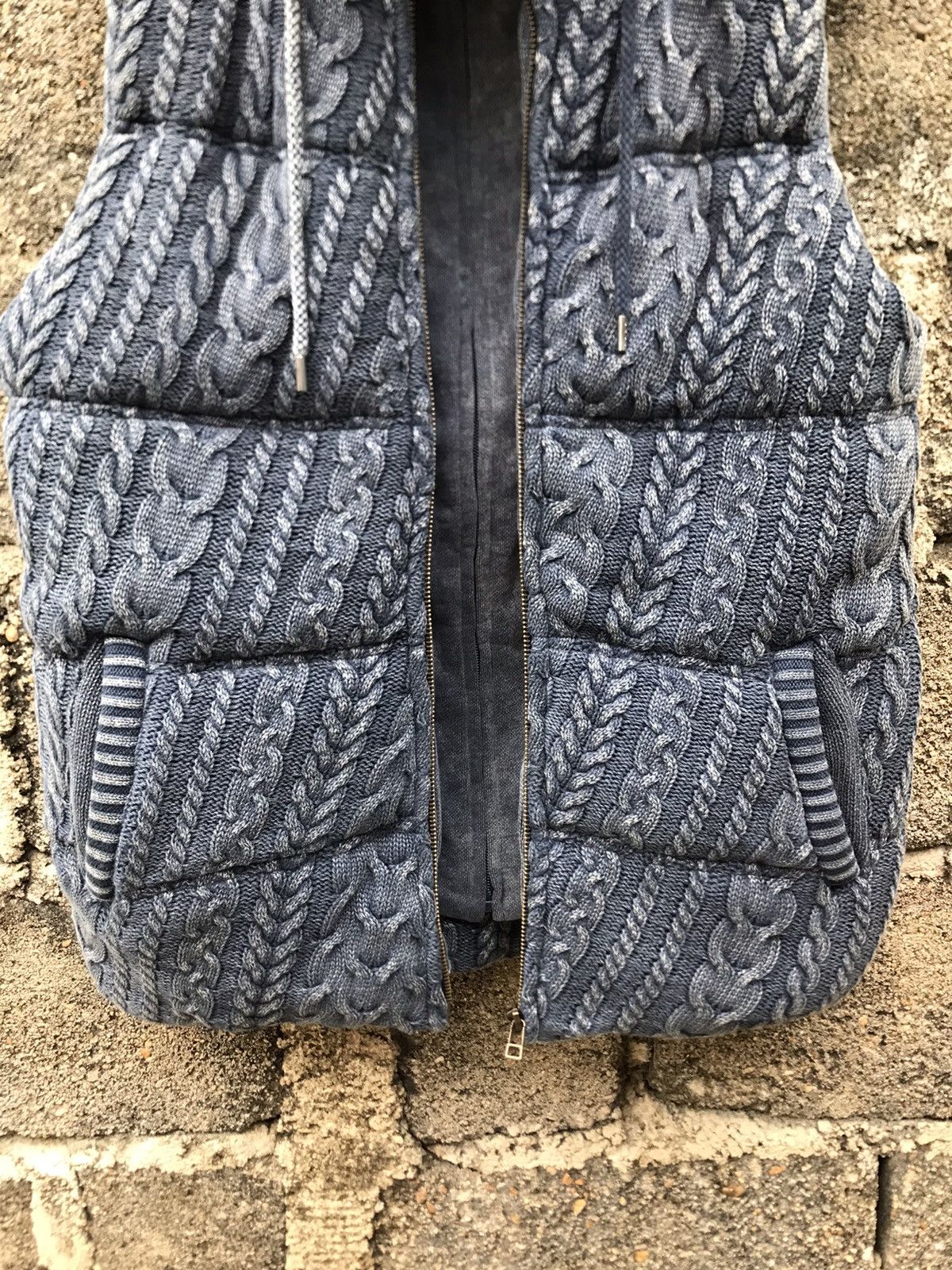 Indigo × Japanese Brand 🔥Real Masters Knit Puffer Hoodie Indigo Vest Size US M / EU 48-50 / 2 - 5 Thumbnail