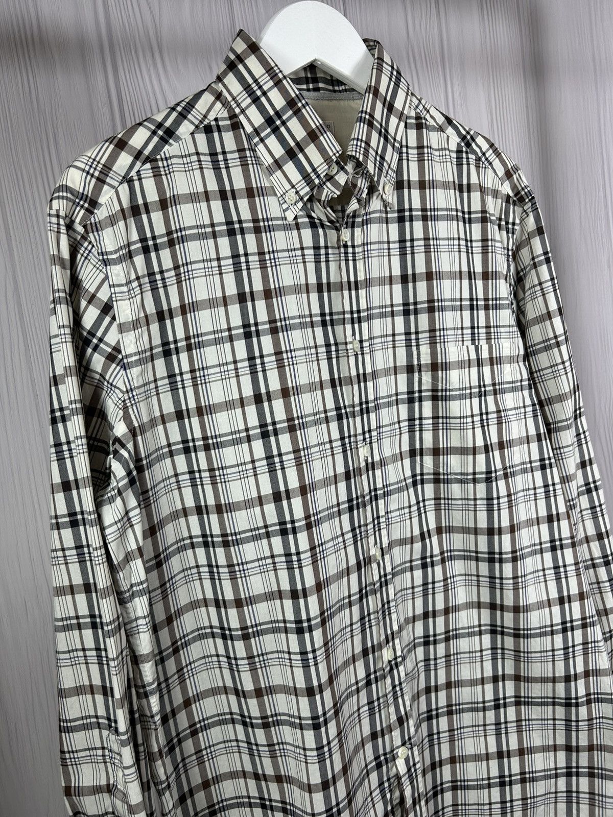 Brunello Cucinelli Brunello Cucinelli Check Pattern Cotton Shirt Size L Italy Size US L / EU 52-54 / 3 - 2 Thumbnail