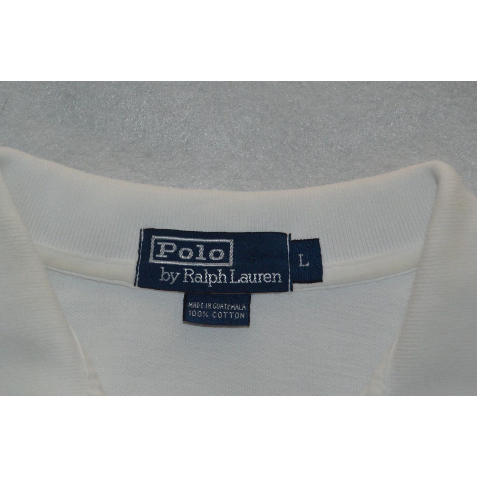 Polo Ralph Lauren Polo Ralph Lauren Polo Shirt Mens Large White Cotton Polo SS Short Sleeve Embroidered Logo Regular Fit Vintage: No Size US L / EU 52-54 / 3 - 3 Thumbnail
