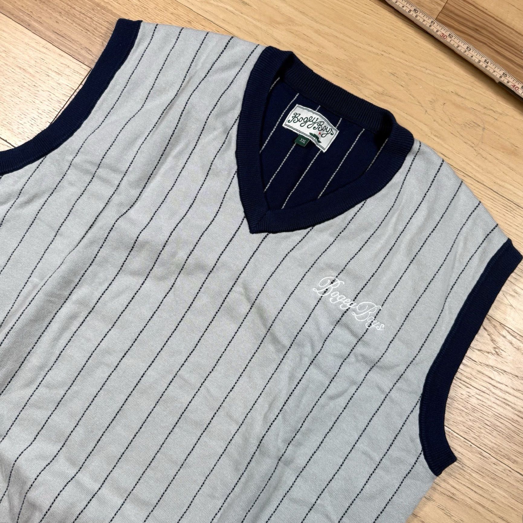 Vintage Bogey Boys Sweater Vest Mens Small Gray Navy Pinstripe Golf NWOT Size US S / EU 44-46 / 1 - 2 Thumbnail