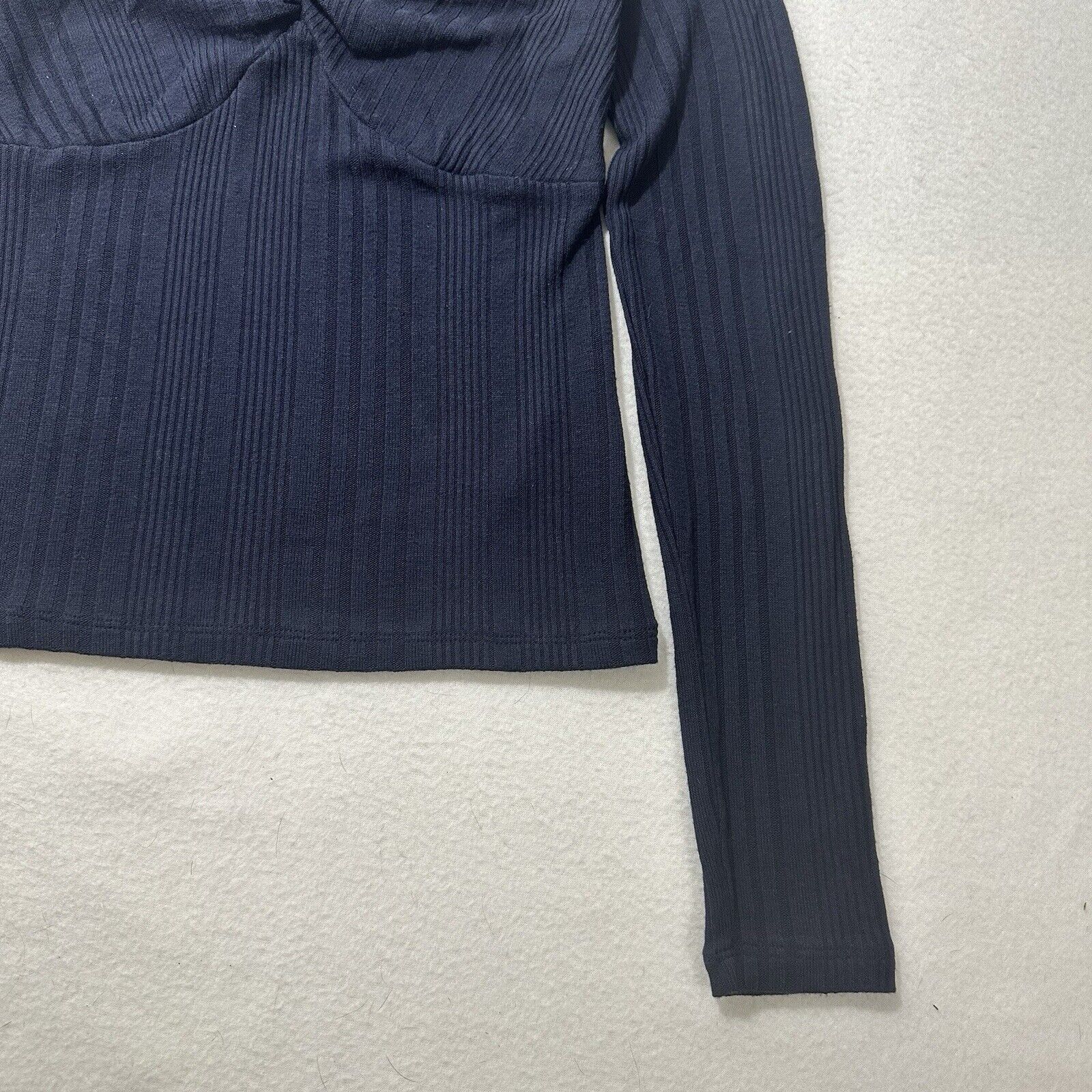 Boden Boden 4 Navy Blue Ribbed Sweetheart Pullover T Shirt Size S / US 4 / IT 40 - 4 Thumbnail