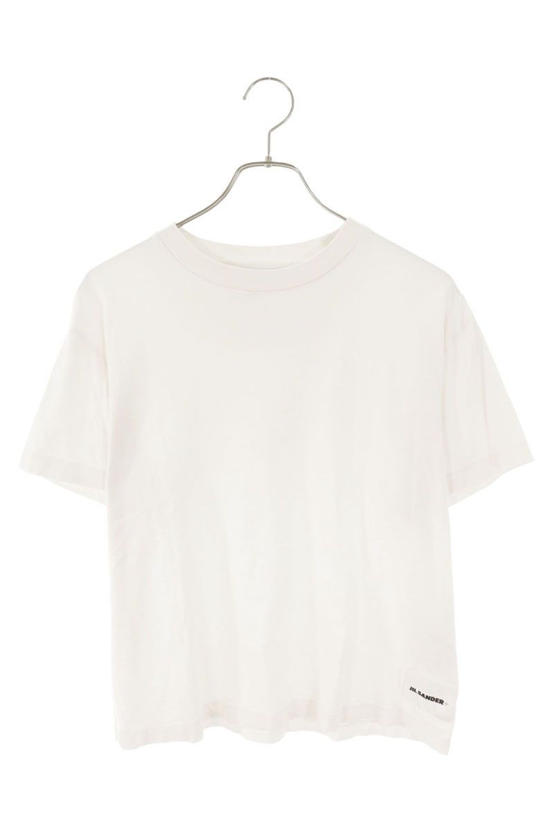 Jilsander+ Logo Patch Plain Tee White Cotton Size L, Men's