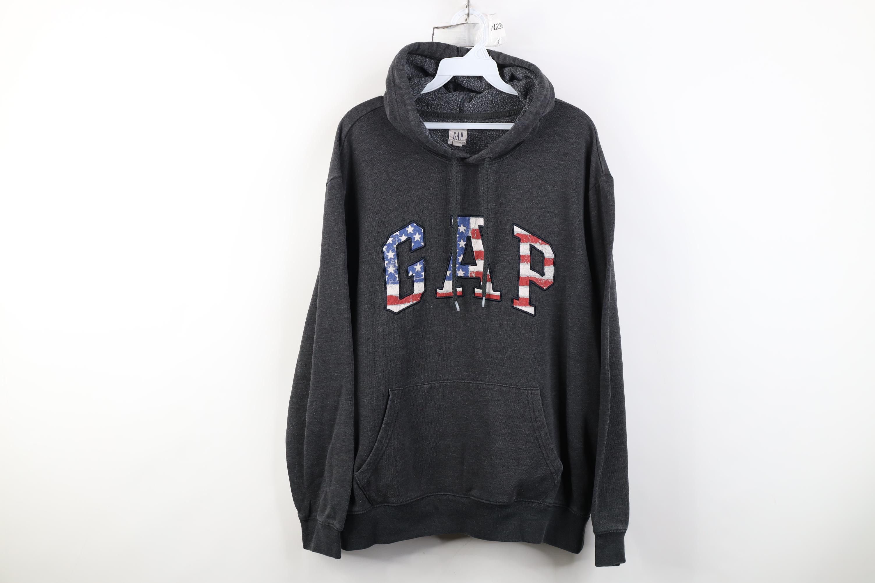 Gap Vintage Y2K GAP Block Letter USA Flag Hoodie Sweatshirt Size US XL / EU 56 / 4 - 1 Thumbnail