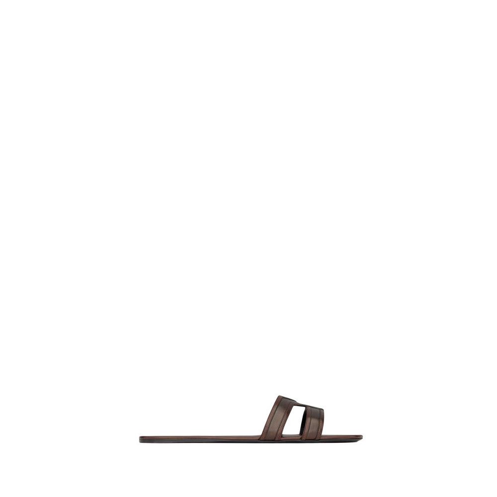 Saint Laurent Paris Saint Laurent Mabrouka $1050 Paris Brown Slides New & Authen, Women's (Size 8)