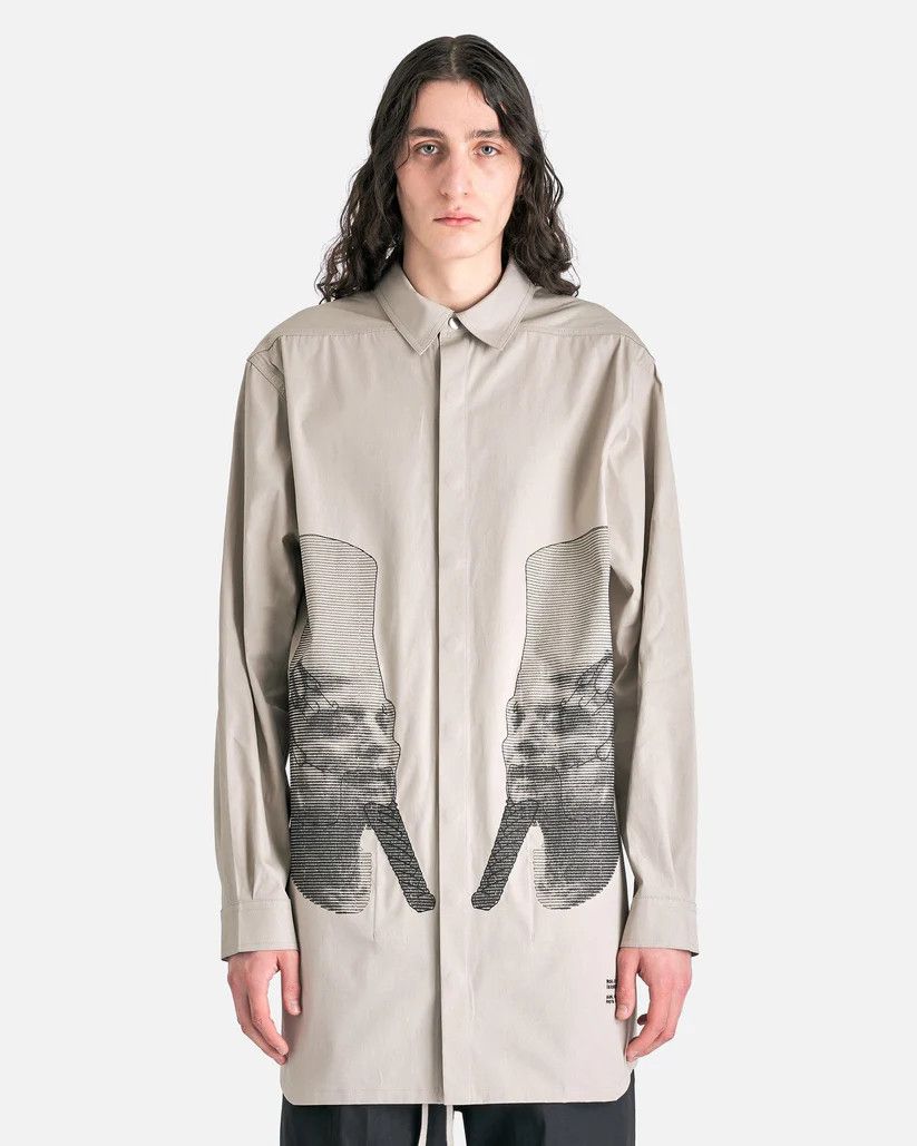 Rick Owens o1s1v1r1oon0925 Jumbo Outershirt in Light Beige/Pearl Size US L / EU 52-54 / 3 - 1 Thumbnail