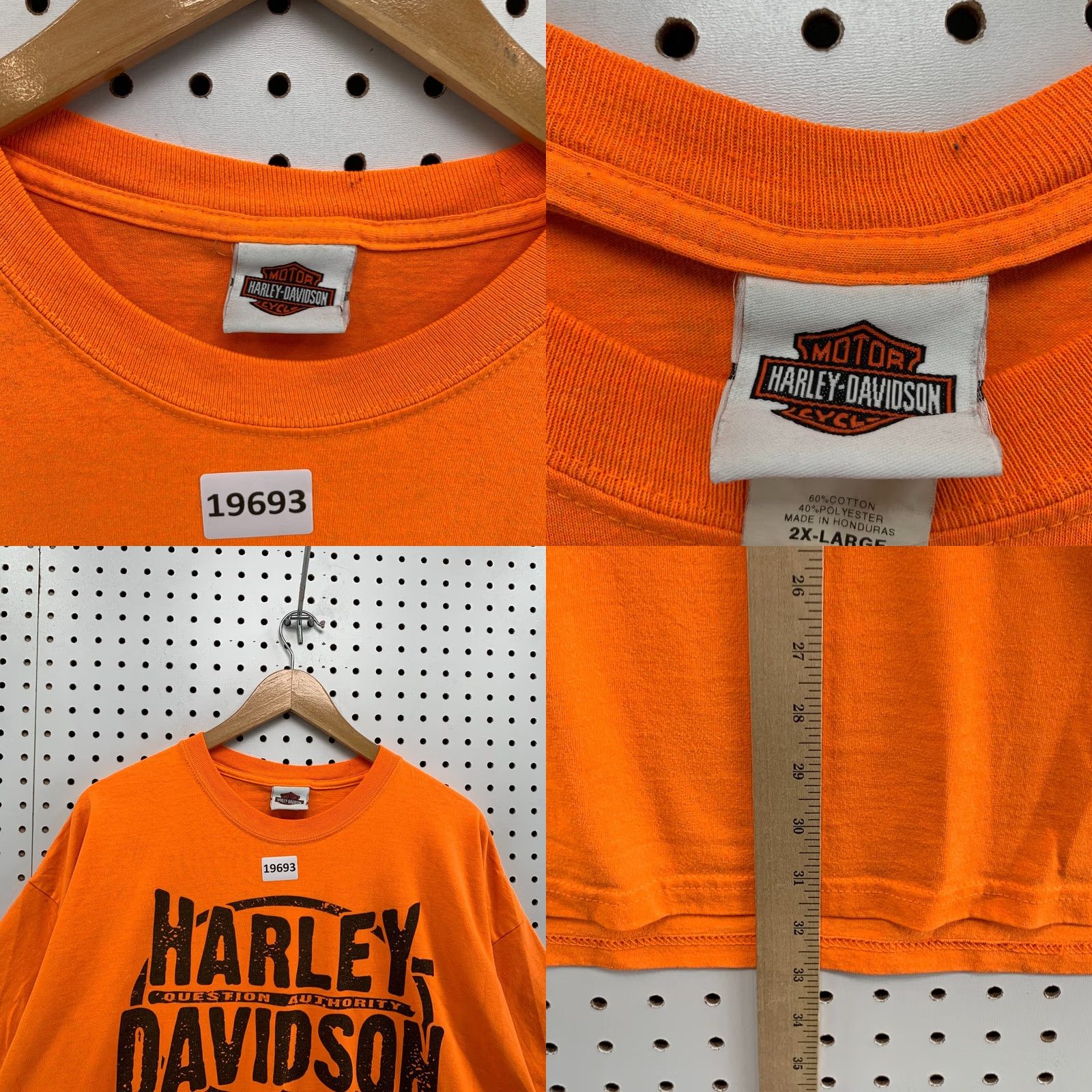 Harley Davidson Harley Davidson Motorcycle Shirt Orange Mens 2XL Kersting's Museum XXL Size US XXL / EU 58 / 5 - 9 Thumbnail