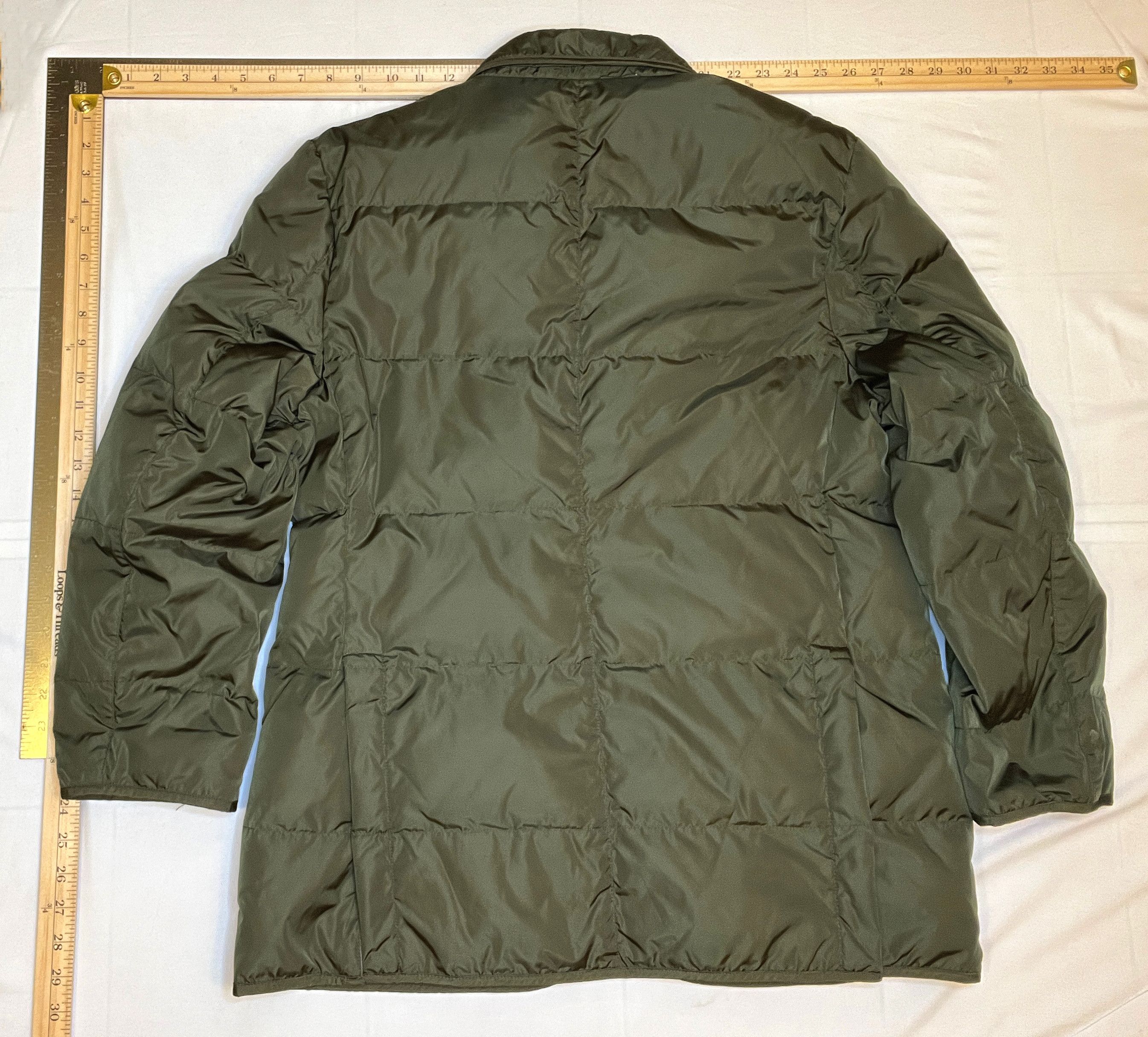 Etro Milano Down Puffer Jacket Olive Green Mens Medium