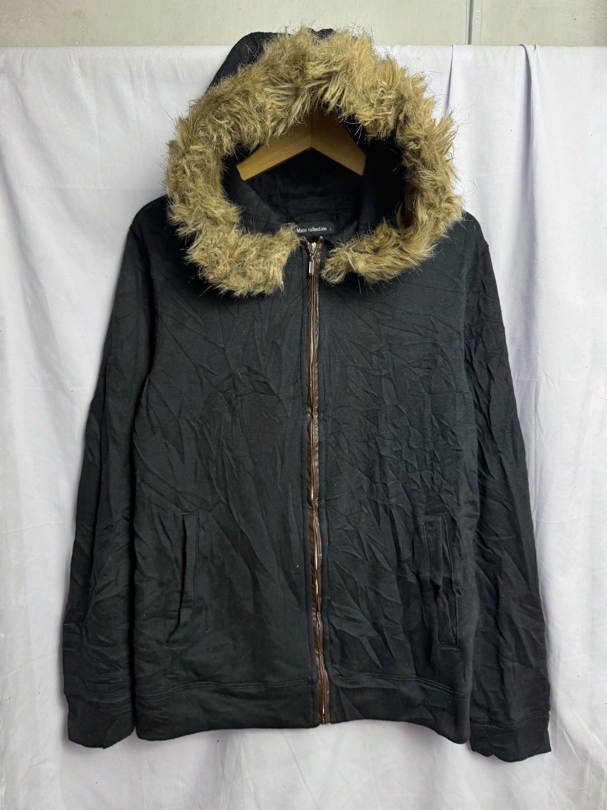 If Six Was Nine × Japanese Brand × Le Grande Bleu (L.G.B.) Fur Hoodie Black Urban Japanese Style Ifsix LGB Size US M / EU 48-50 / 2 - 1 Thumbnail