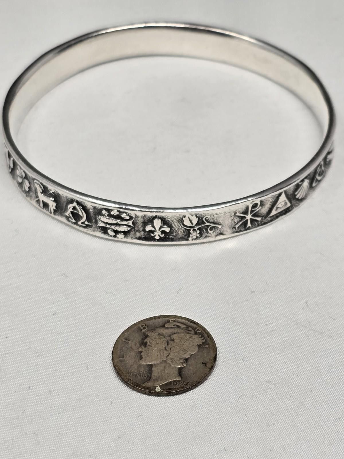 Other James Avery Sterling Silver Christian Symbol Bangle Retired Size ONE SIZE - 7 Thumbnail