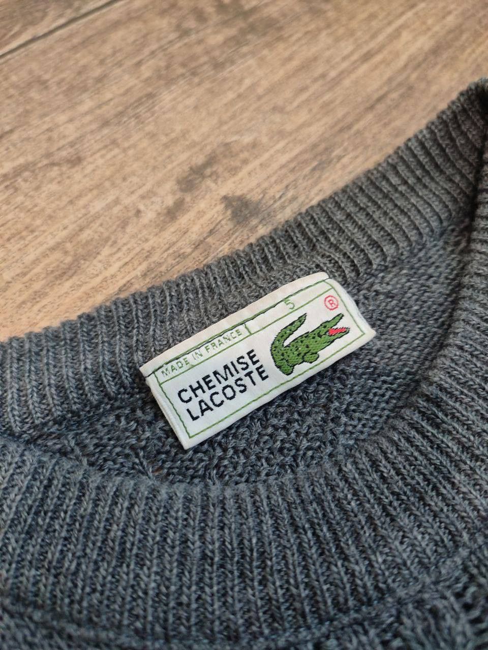 Lacoste Men's Knitted Gray Sweater Lacoste Vintage 90s Size US L / EU 52-54 / 3 - 6 Thumbnail