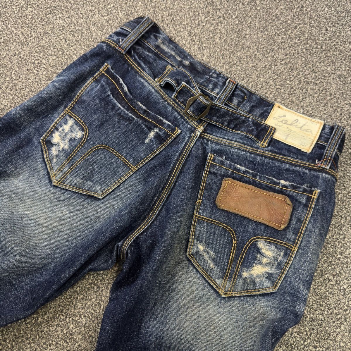 Beauty Beast 🔥 Flared Exotic Vintage Lolita Low Rise Jeans W31 Size 31" - 9 Thumbnail