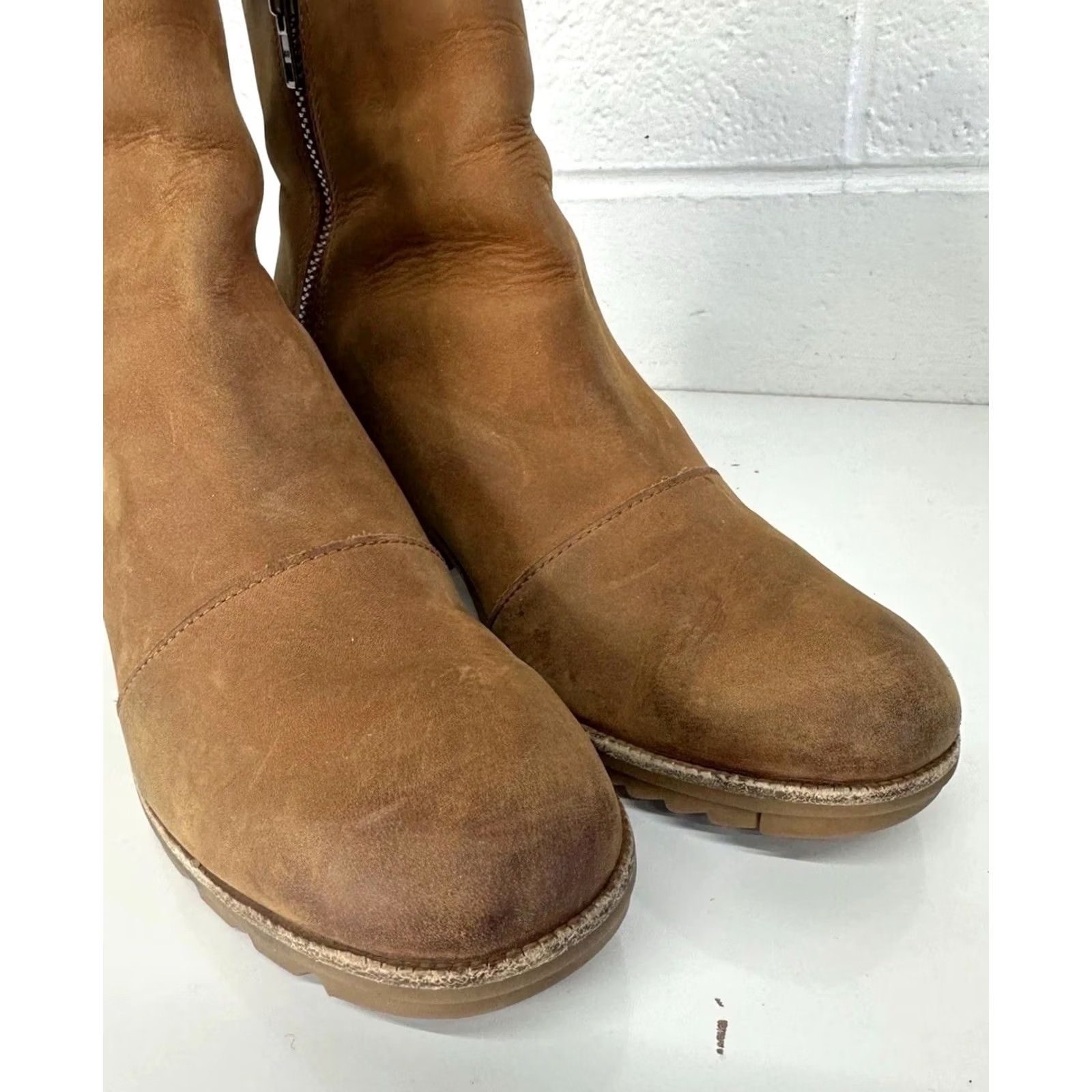 SOREL VINTAGE Sorel Cate Waterproof Leather Suede Bootie 10 Black Side Zip Block Heel Women Boots Mens? Size US 8 / IT 38 - 7 Thumbnail