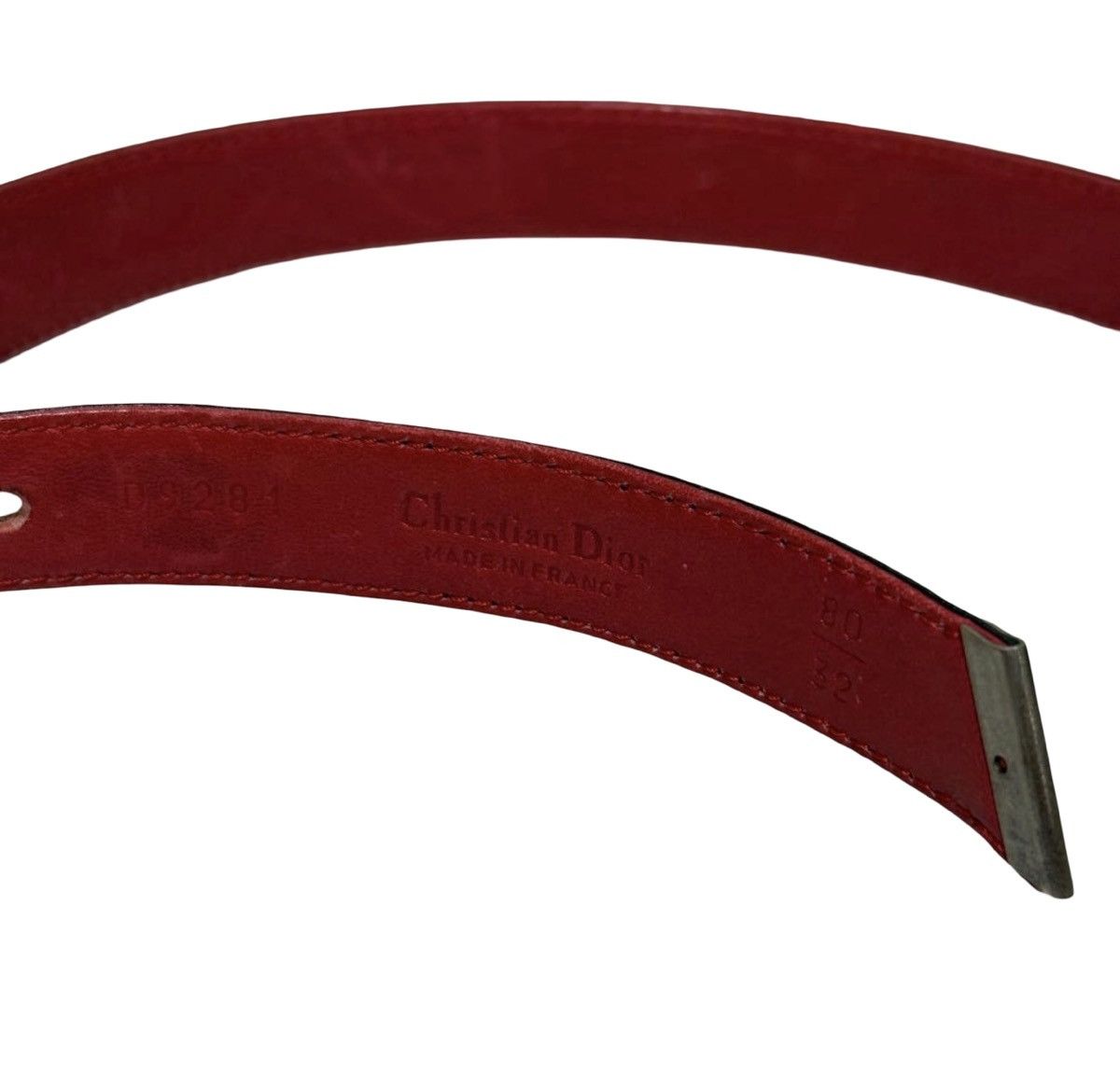 Dior Christian Dior Slim Bi-Color Leather Belt Black CD Logo 80 Size ONE SIZE - 7 Thumbnail