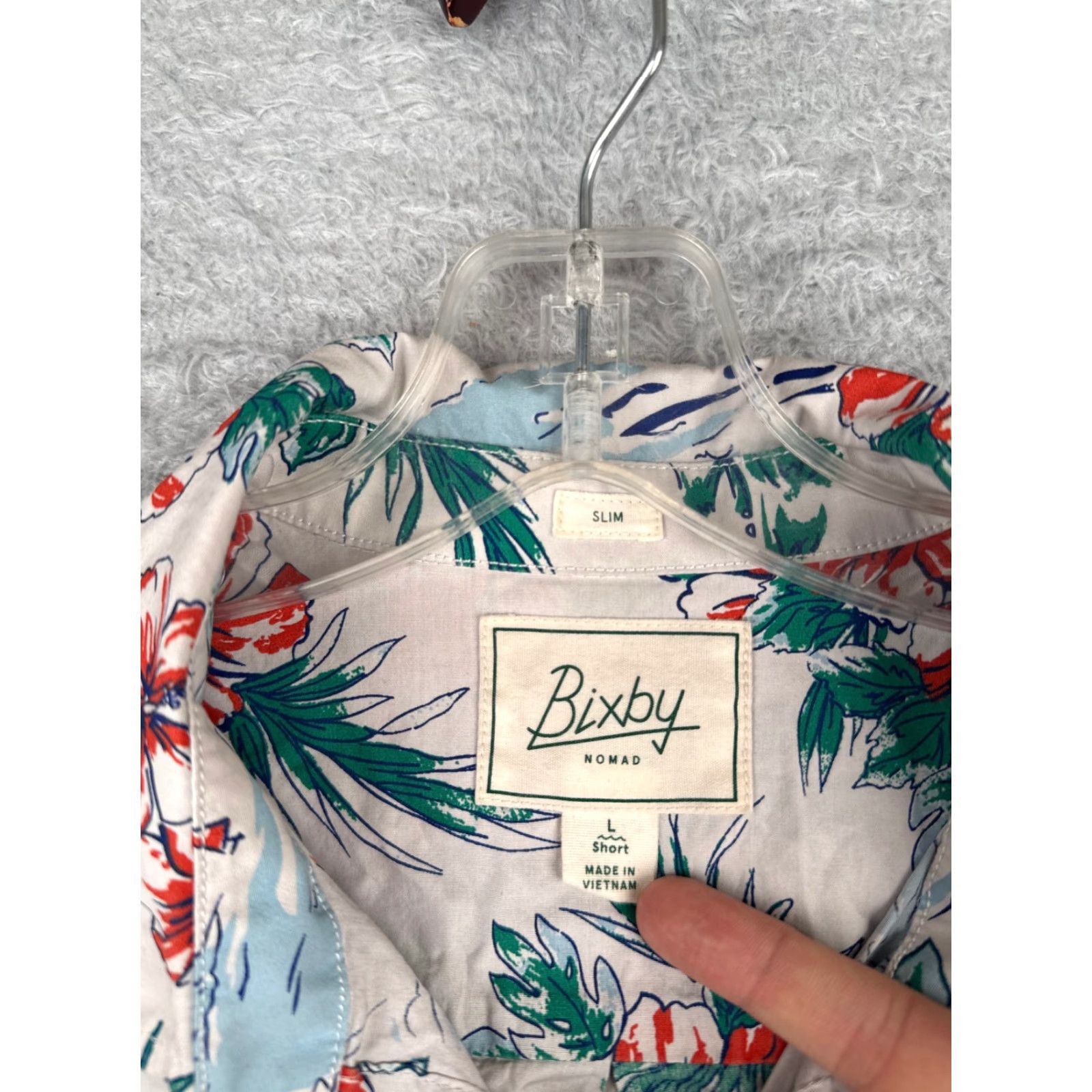 Vintage Coastal Shirt Men L White Floral Hawaiian 100% Cotton Slim Fit Short Sleeve Size US L / EU 52-54 / 3 - 6 Thumbnail