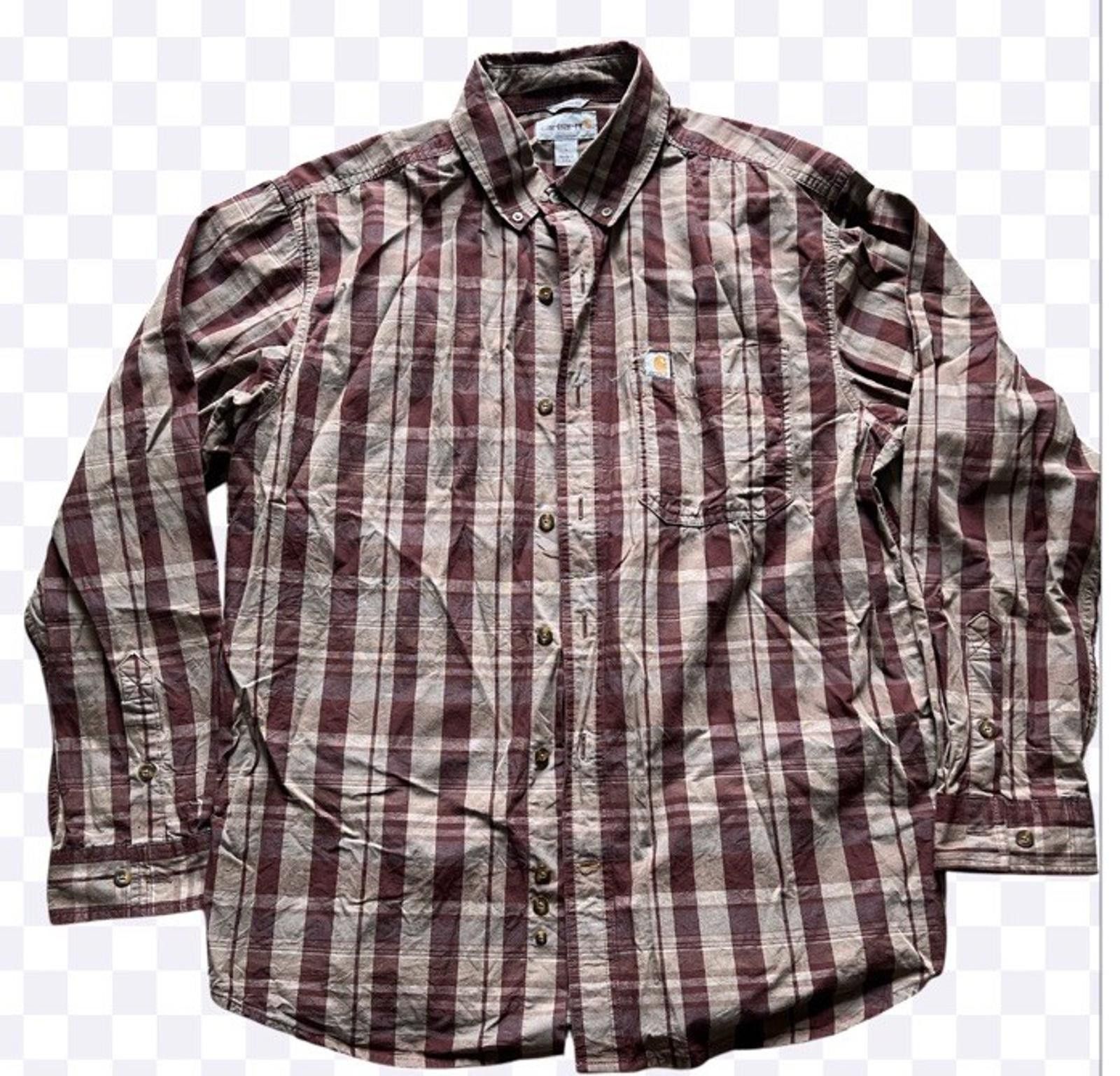 Carhartt Carhartt Men’s Sz Large Long Sleeve Shirt Maroon Size US L / EU 52-54 / 3 - 1 Thumbnail