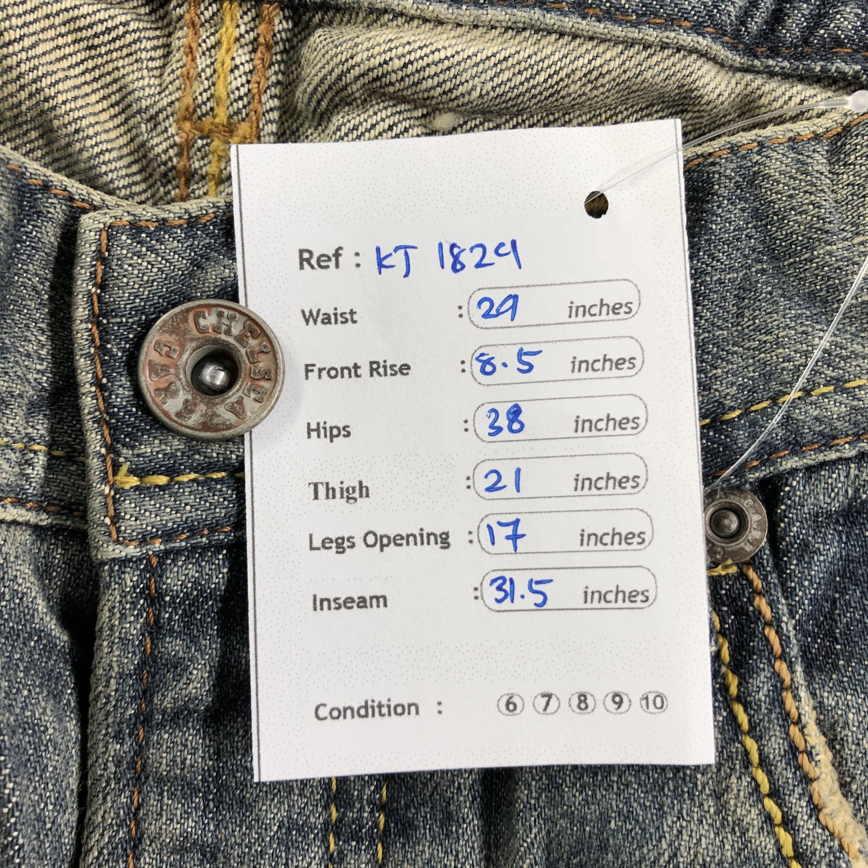 Chealseagarb Jeans Rusty Wash Zipper Pocket Denim KJ1829