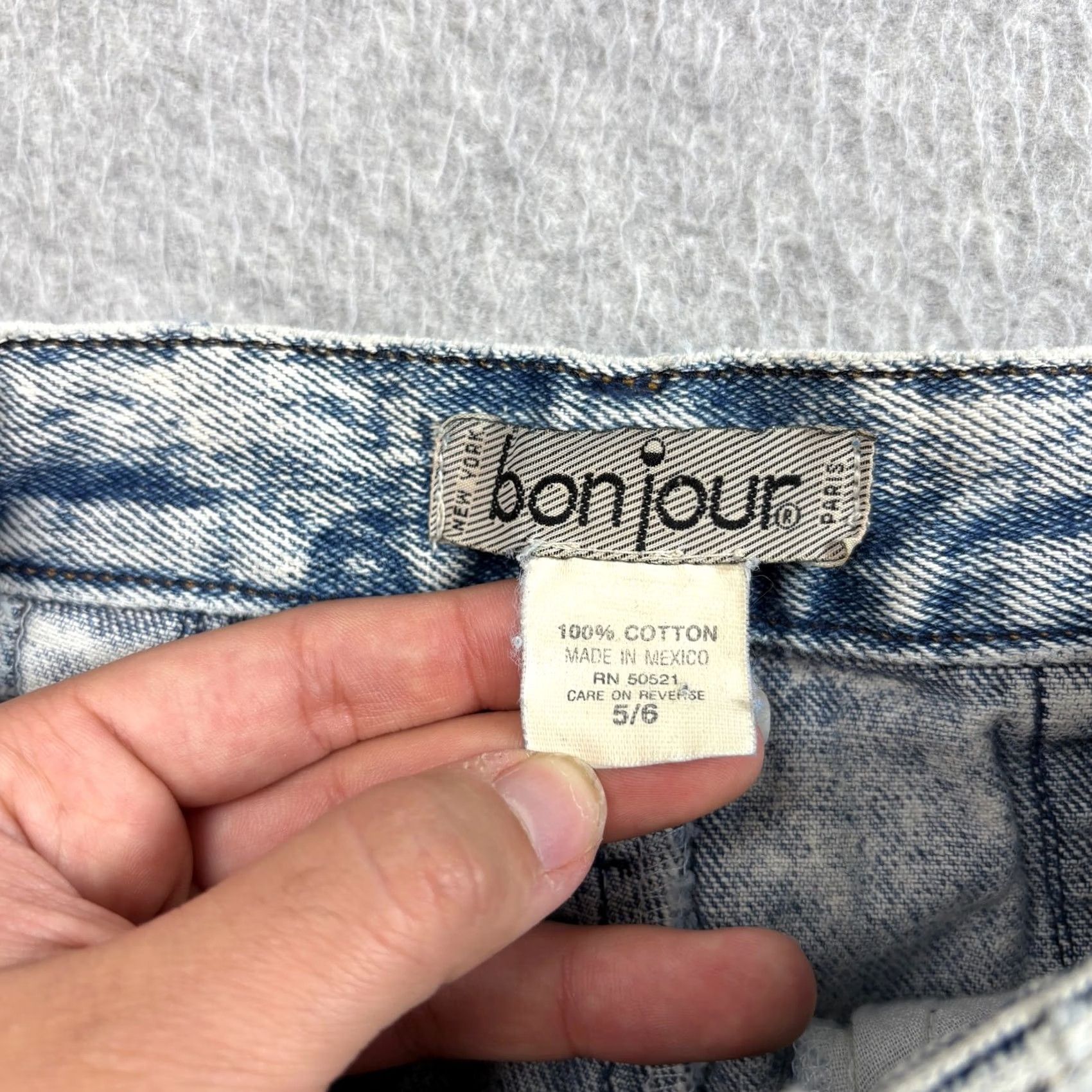 Vintage VINTAGE Bonjour Jeans Womens 5/6 Blue Acid Wash High Rise Tapered 90s Denim Jeans Mens Size 27" / US 4 / IT 40 - 3 Thumbnail