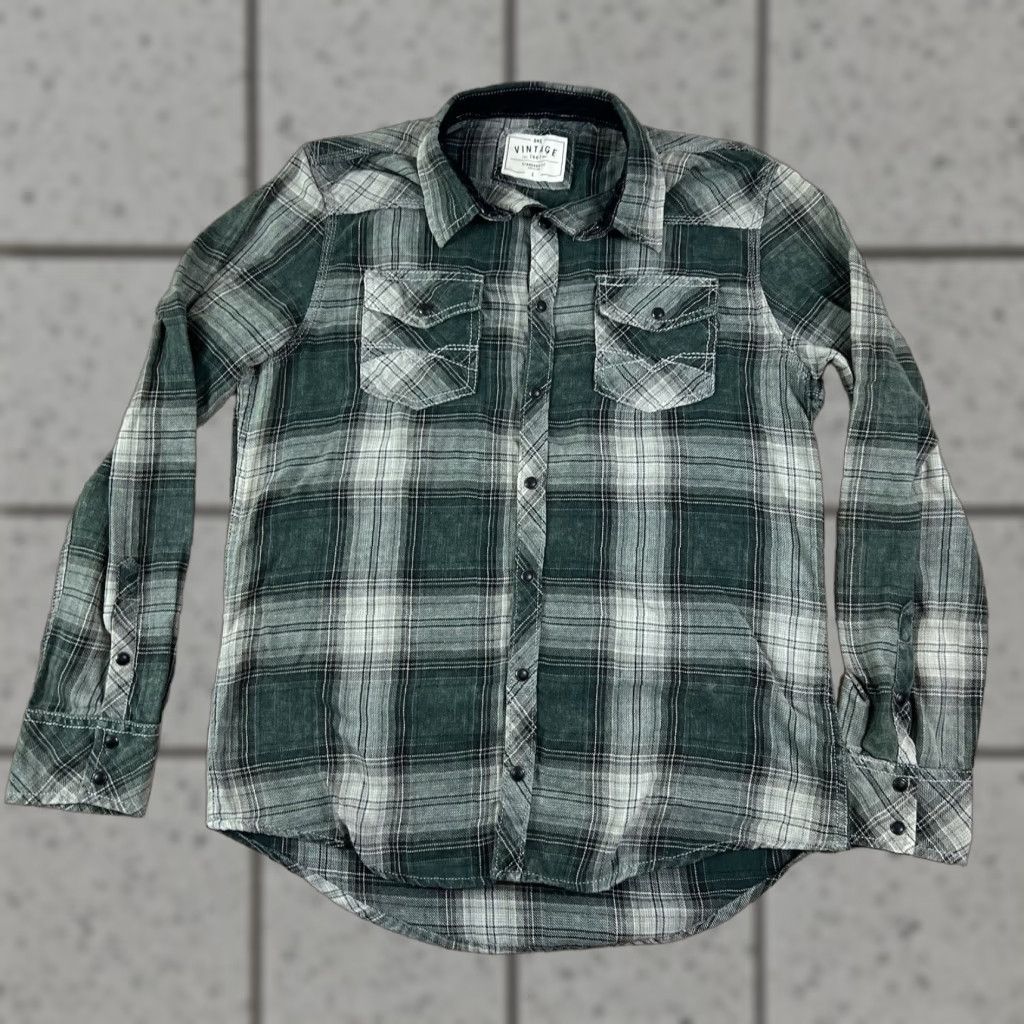BKE VINTAGE BKE Mens Plaid Button-Down Longsleeve Shirt Large Green Flannel Western Cowboy Classic Button-Up Shirt MENS Size US L / EU 52-54 / 3 - 1 Thumbnail