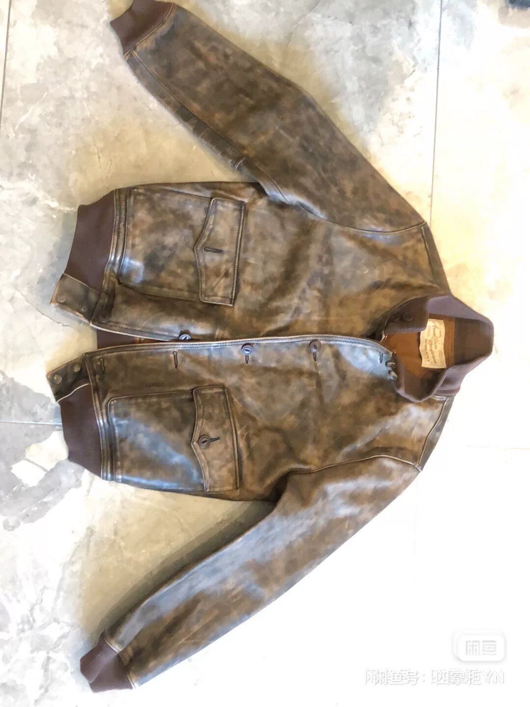 Japanese Brand AVIREXFLY Distressed Tea-Core Leather Jacket Size US M / EU 48-50 / 2 - 1 Thumbnail