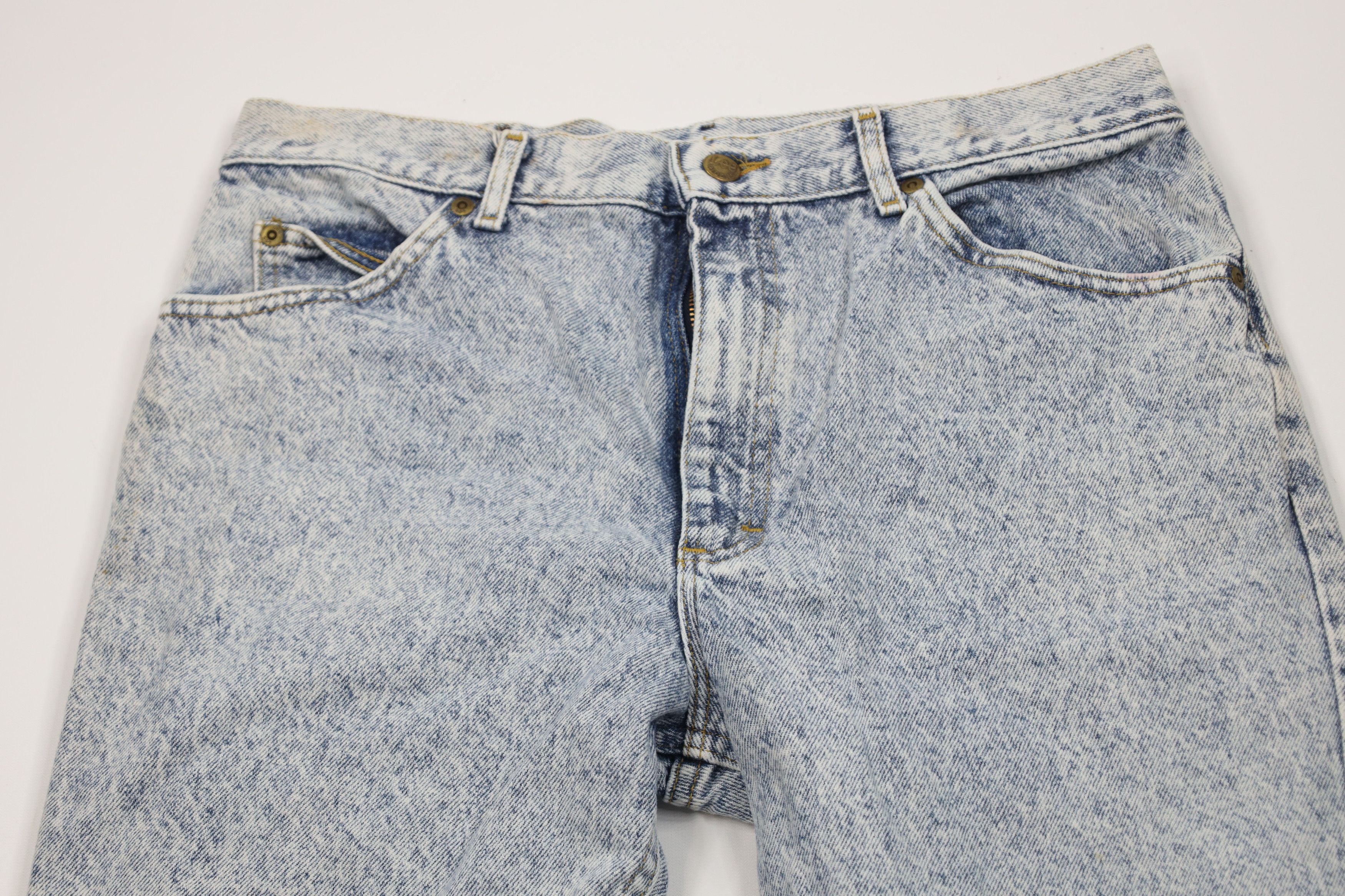 Lee Vintage 80s 90s Lee Acid Wash Straight Leg Jeans Blue USA Size US 33 - 2 Thumbnail