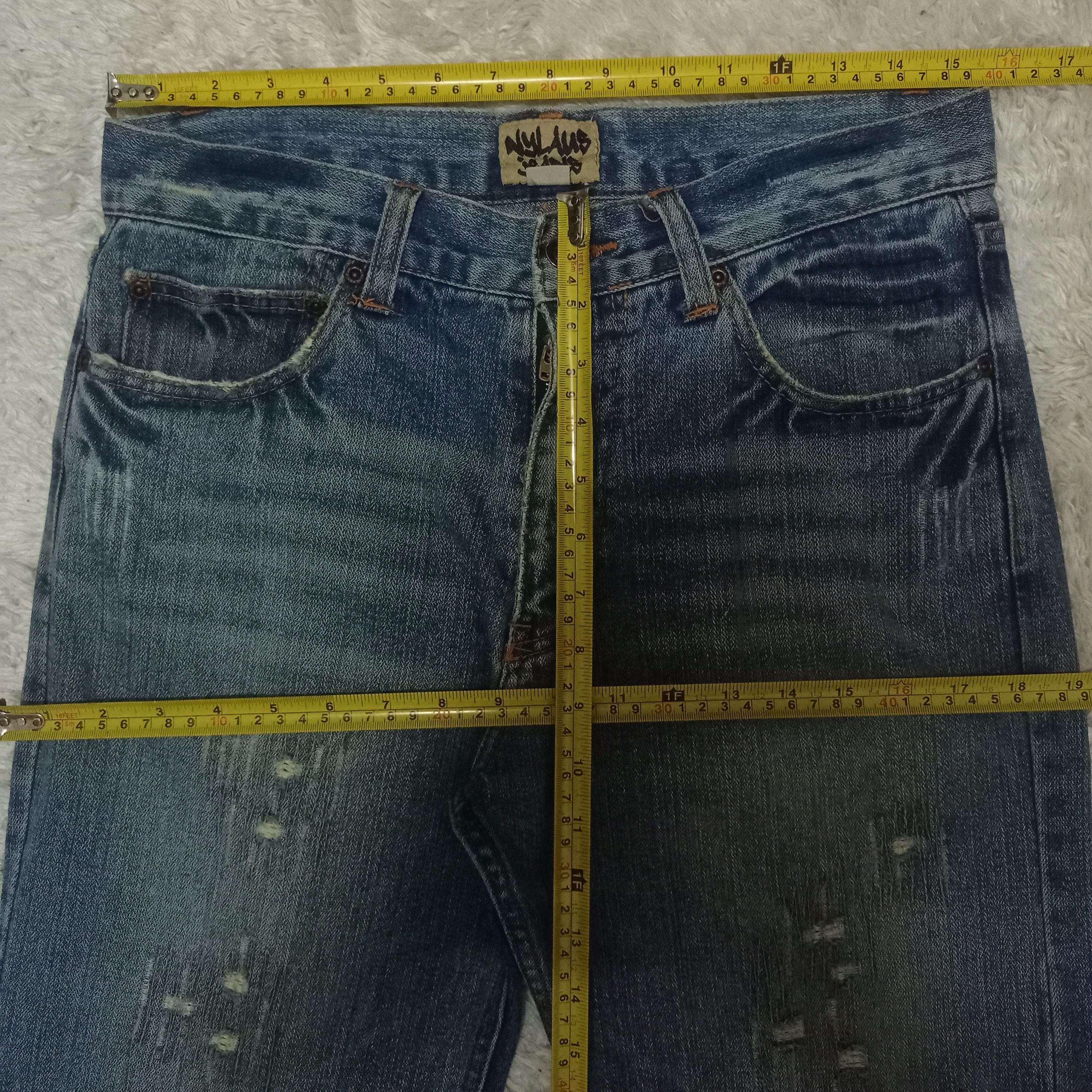 Japanese Brand Vintage Japanese Brand Blue Wash Distressed Loose Jeans Size US 31 - 6 Thumbnail