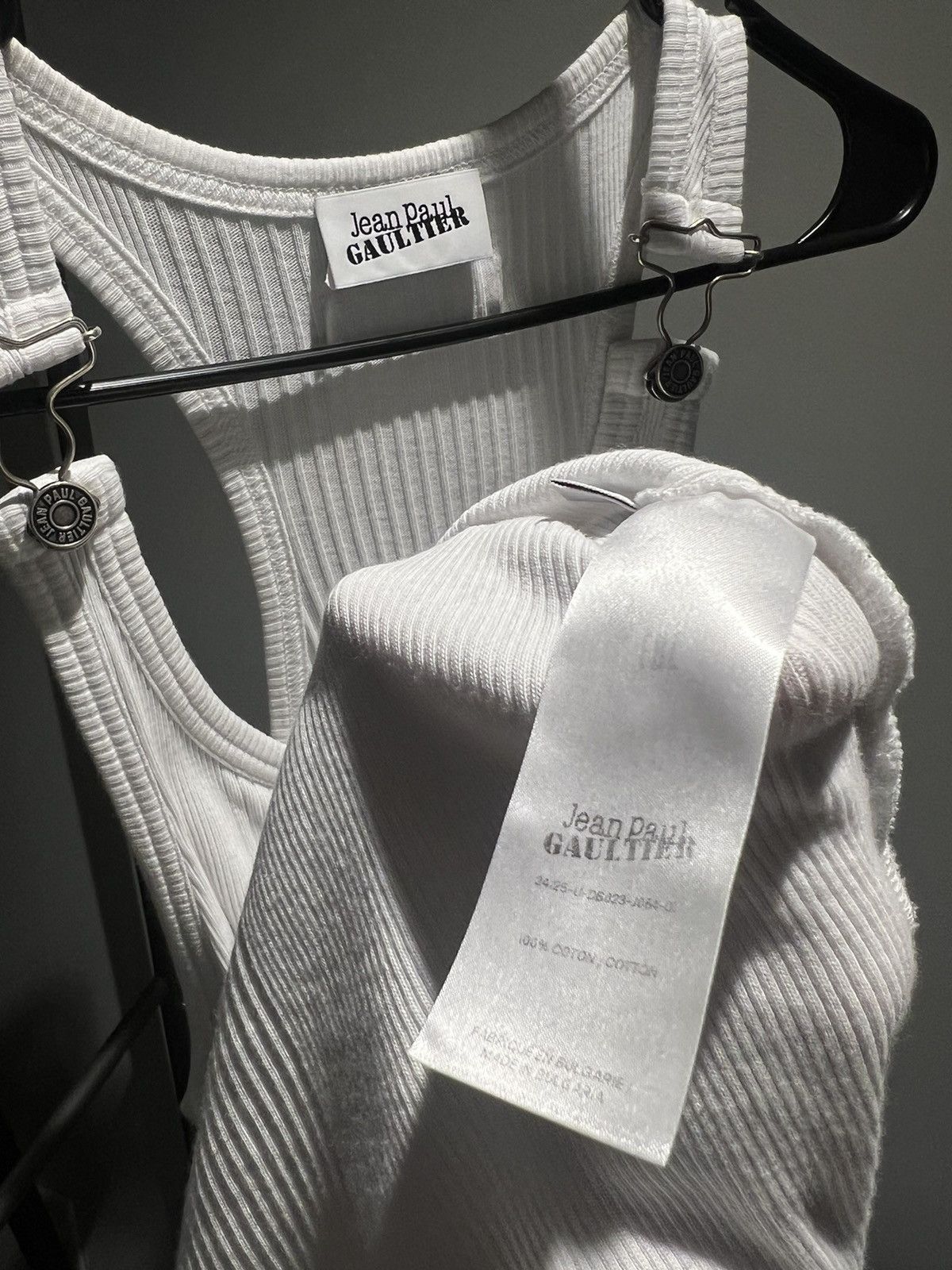 Jean Paul Gaultier JEAN PAUL GAULTIER “RIBBED TANK TOP” WITH OVERALL BUCKLES Size US L / EU 52-54 / 3 - 6 Thumbnail