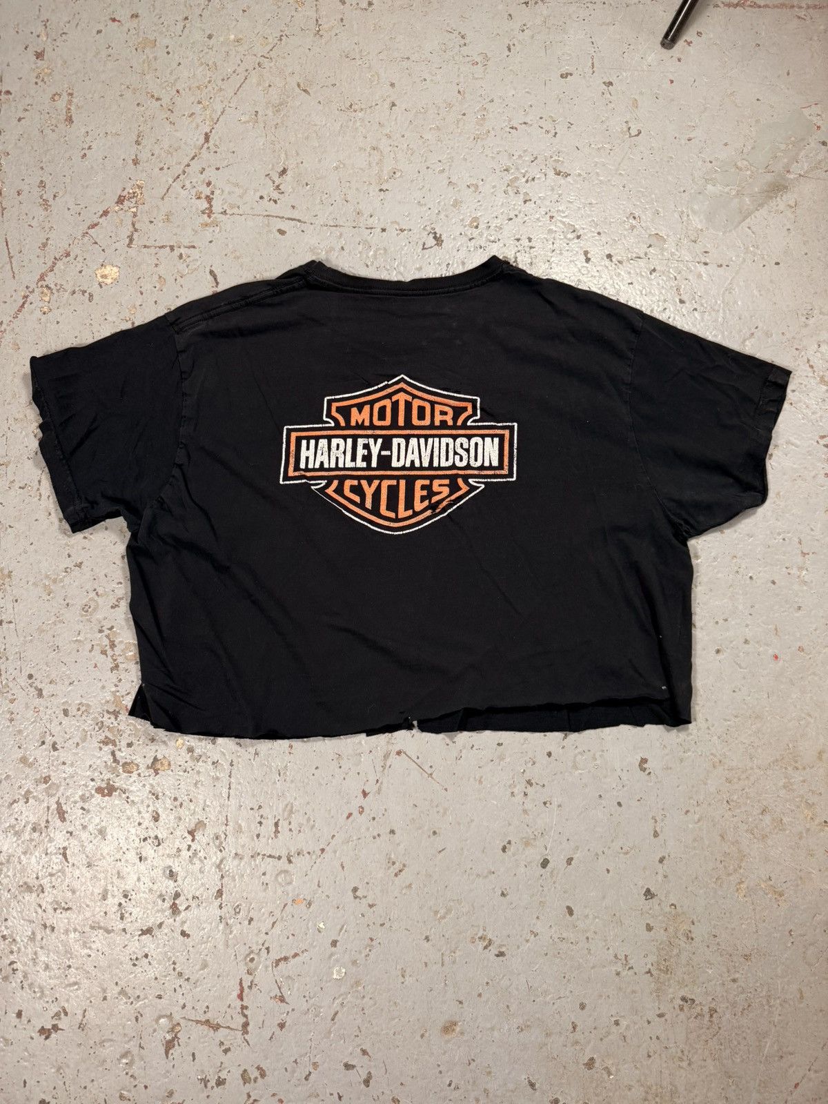 Vintage Vintage Cropped Thrashed Harley Davidson Eagle Breakout Tee Size US L / EU 52-54 / 3 - 8 Thumbnail