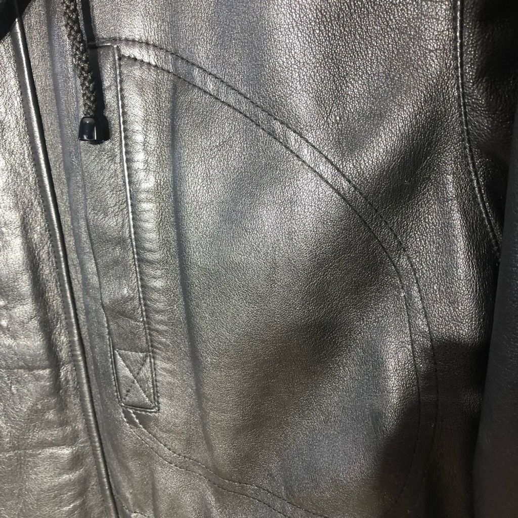 Vintage Italian leather moto jacket coat black genuine leather L Size US L / EU 52-54 / 3 - 3 Thumbnail