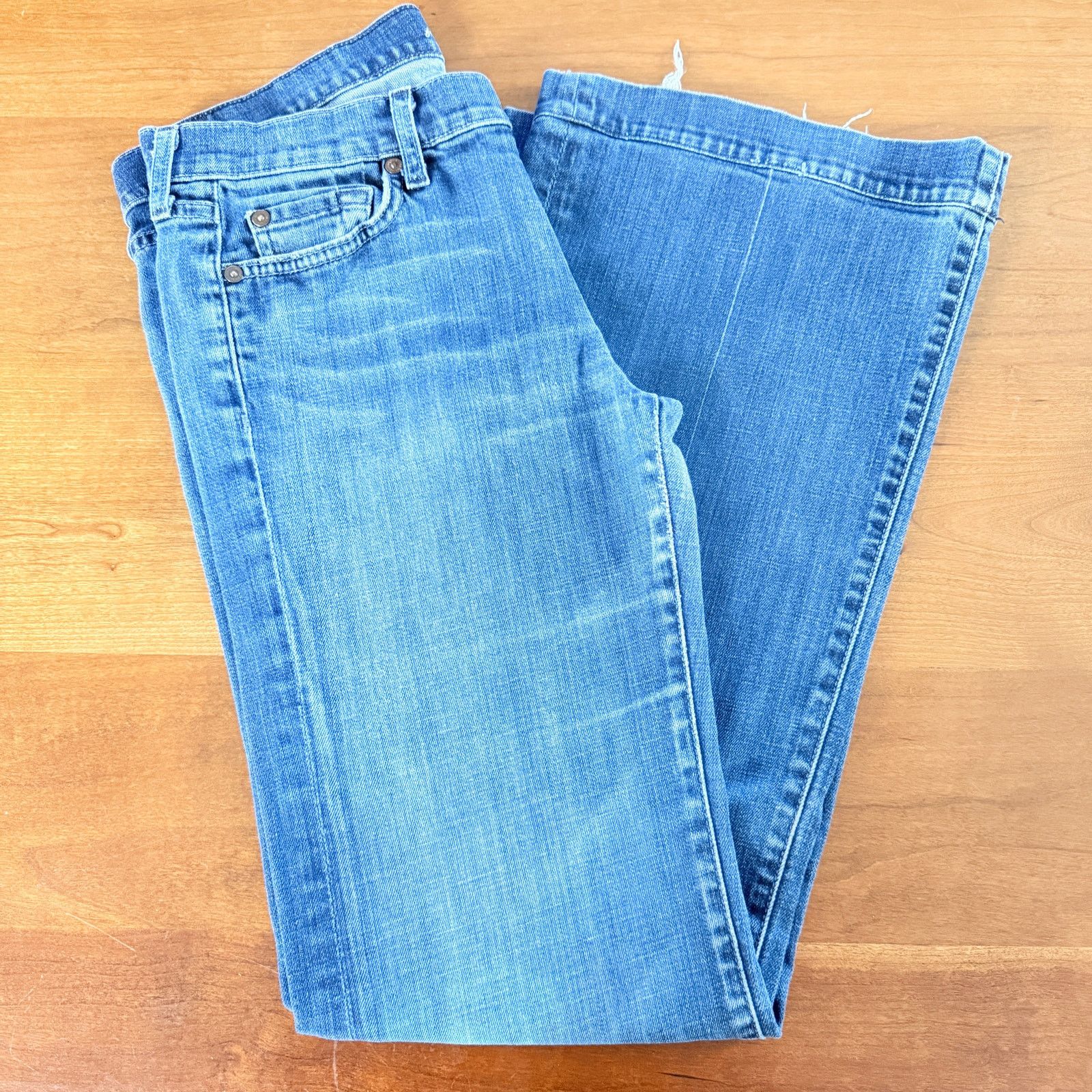 Other 7 For All Mankind Dojo Flare Blue Jeans Size 29 Size 30" / US 8 / IT 44 - 1 Thumbnail
