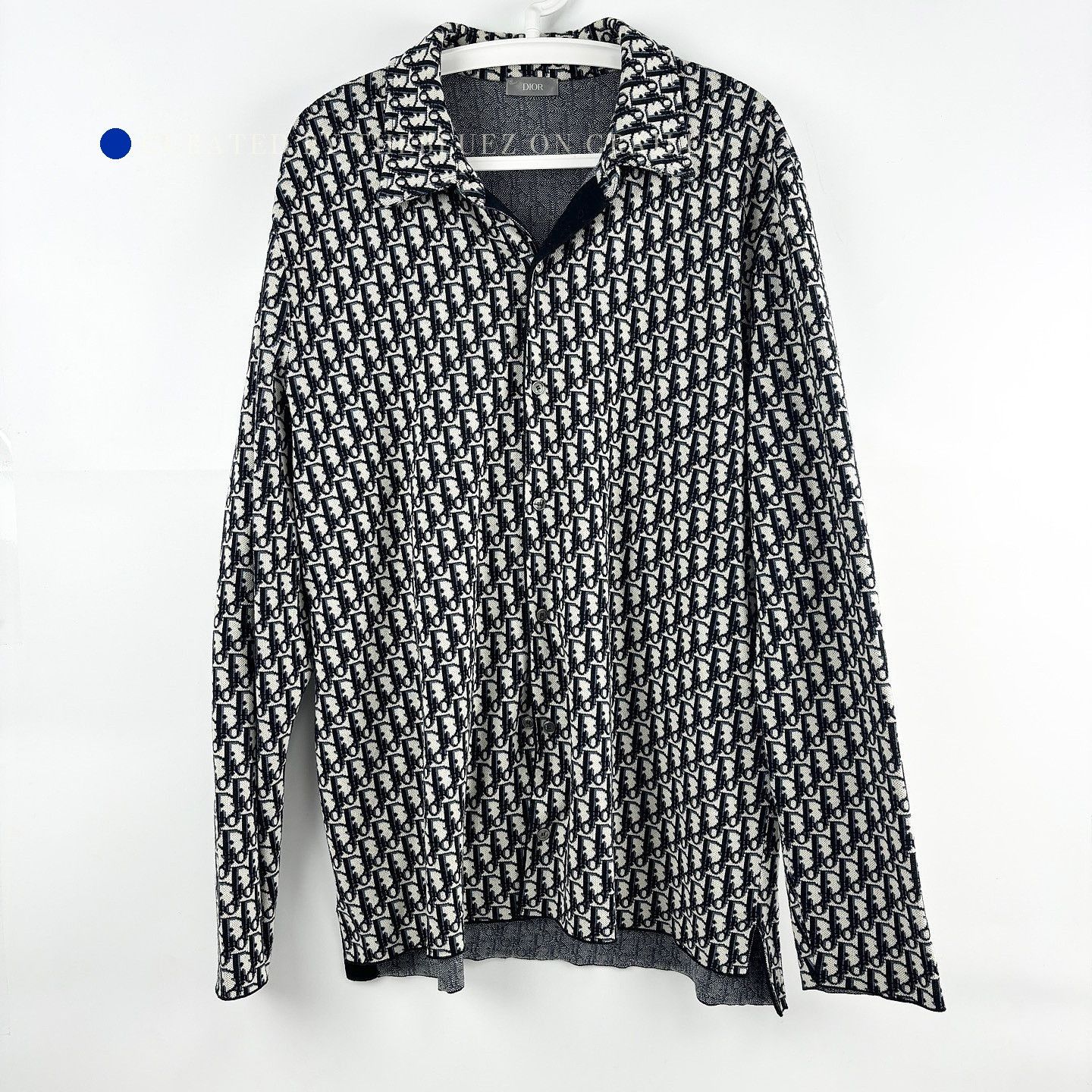 Dior Classic Long Sleeve Monogram Shirt in Blue Size US XL / EU 56 / 4 - 1 Thumbnail