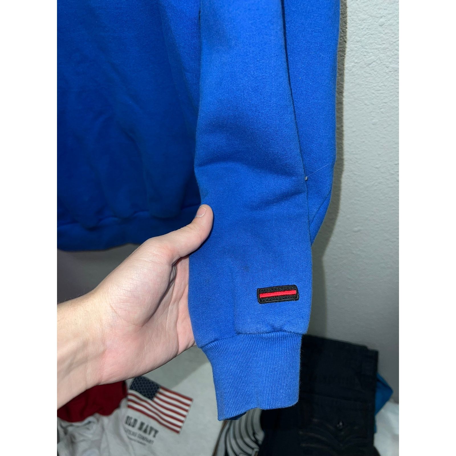 Vintage Fubu Sports Collection Hoodie Blue Pullover Cut Neck Y2K L Size US L / EU 52-54 / 3 - 8 Thumbnail
