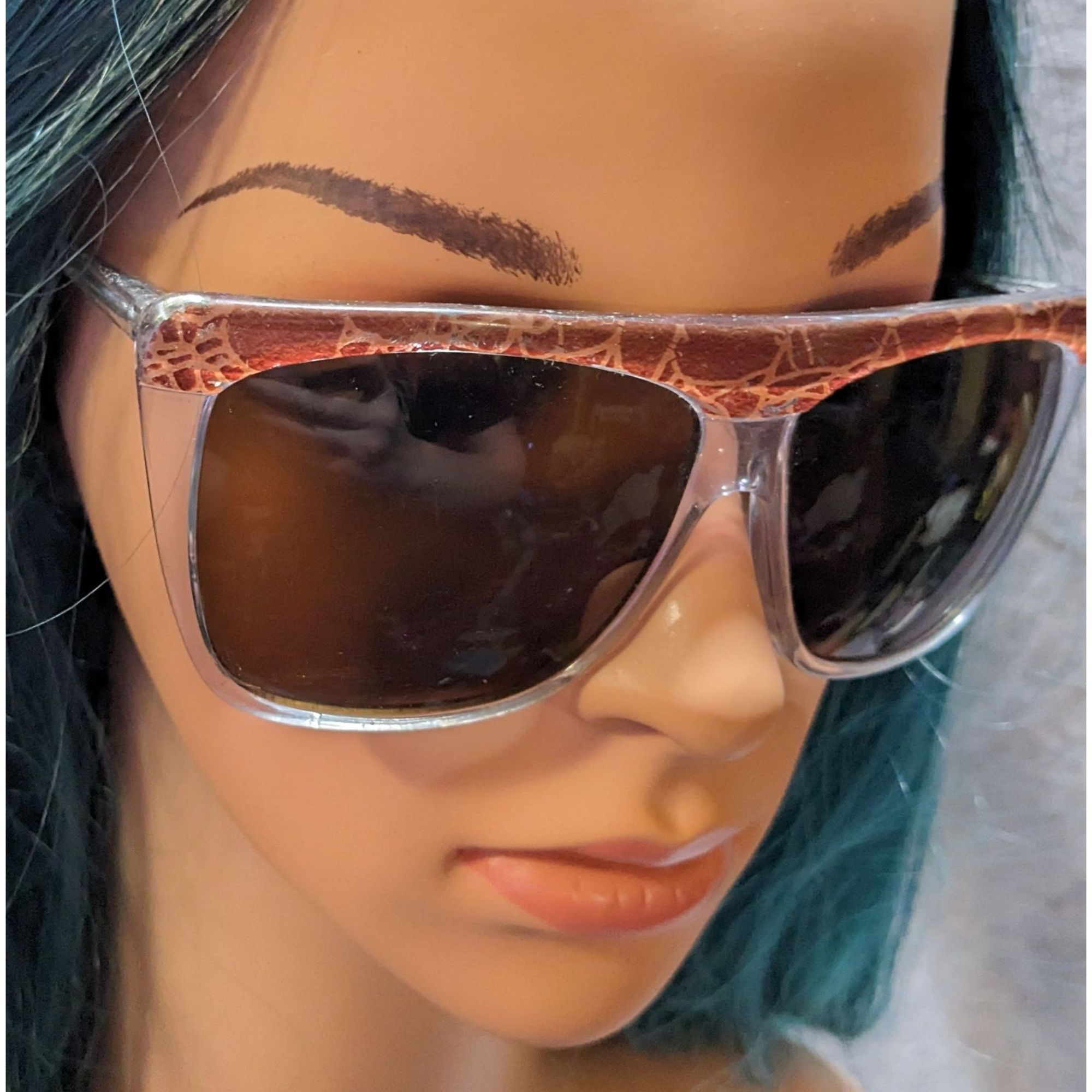 Other Clear And Brown Retro Chunky Korean Sunglasses Size ONE SIZE - 8 Thumbnail