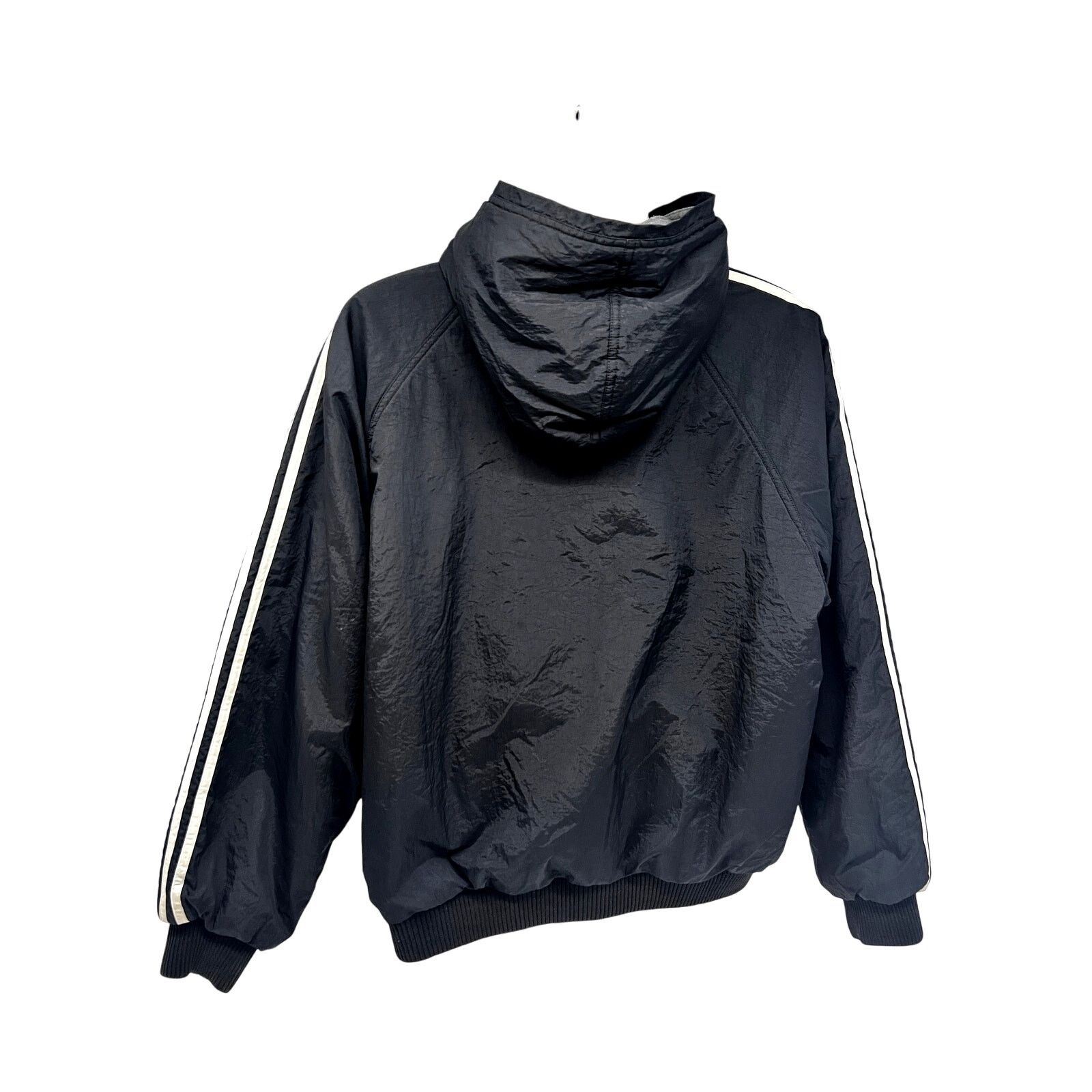 Adidas Adidas Black Trefoil Spellout Hood Reversible 90s Jacket L Size US L / EU 52-54 / 3 - 2 Thumbnail