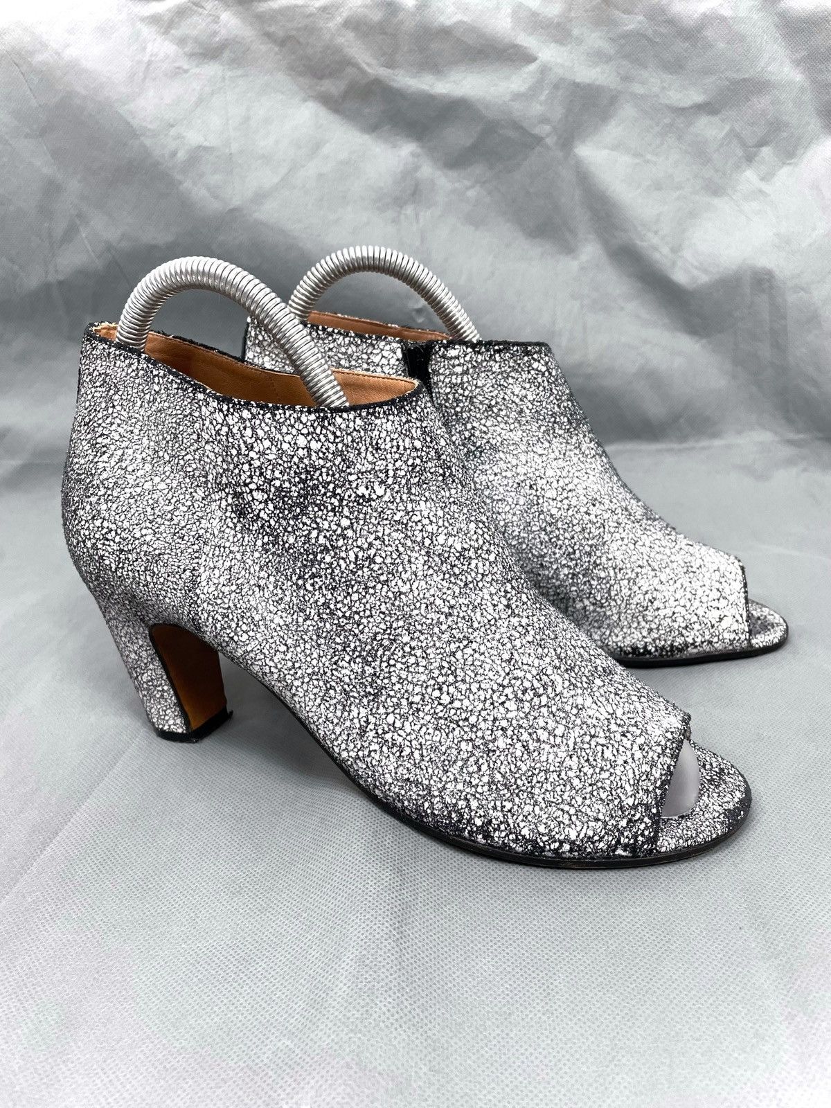Maison Margiela Maison Martin Margiela Line 22 Cracked Peep-Toe Ankle Boots Size US 8.5 / IT 38.5 - 1 Thumbnail
