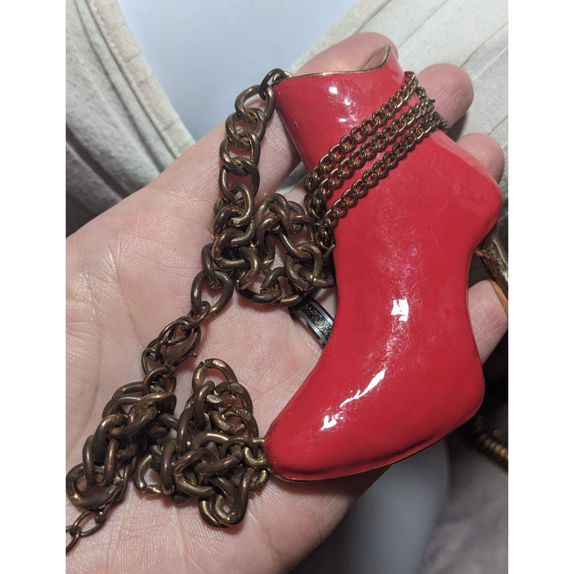Other Red High Heel Chain Boot Pendant Necklace Size ONE SIZE - 10 Thumbnail