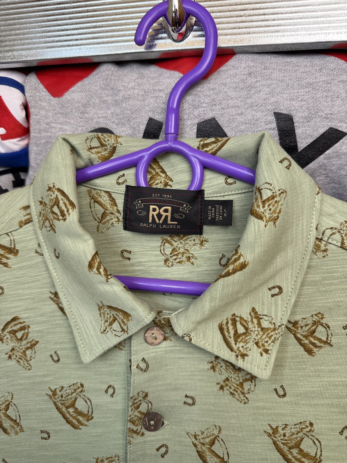 RRL Ralph Lauren Rare ! RRL Double Tee Polo Ralph Lauren RL Over Print Size US L / EU 52-54 / 3 - 7 Thumbnail