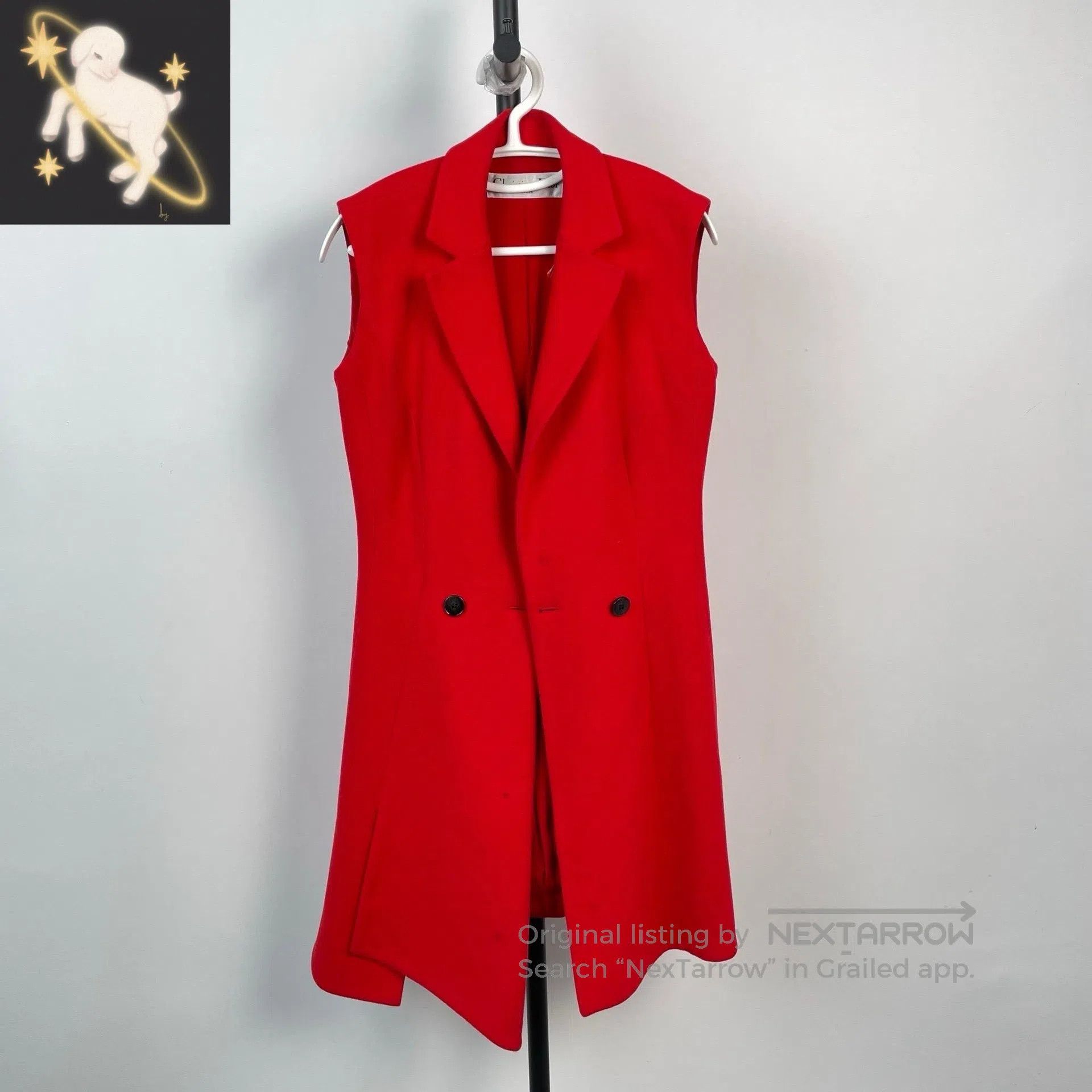 Dior Dior Red collarless sleeveless vest dress| Size XS / US 0-2 / IT 36-38 - 1 Thumbnail
