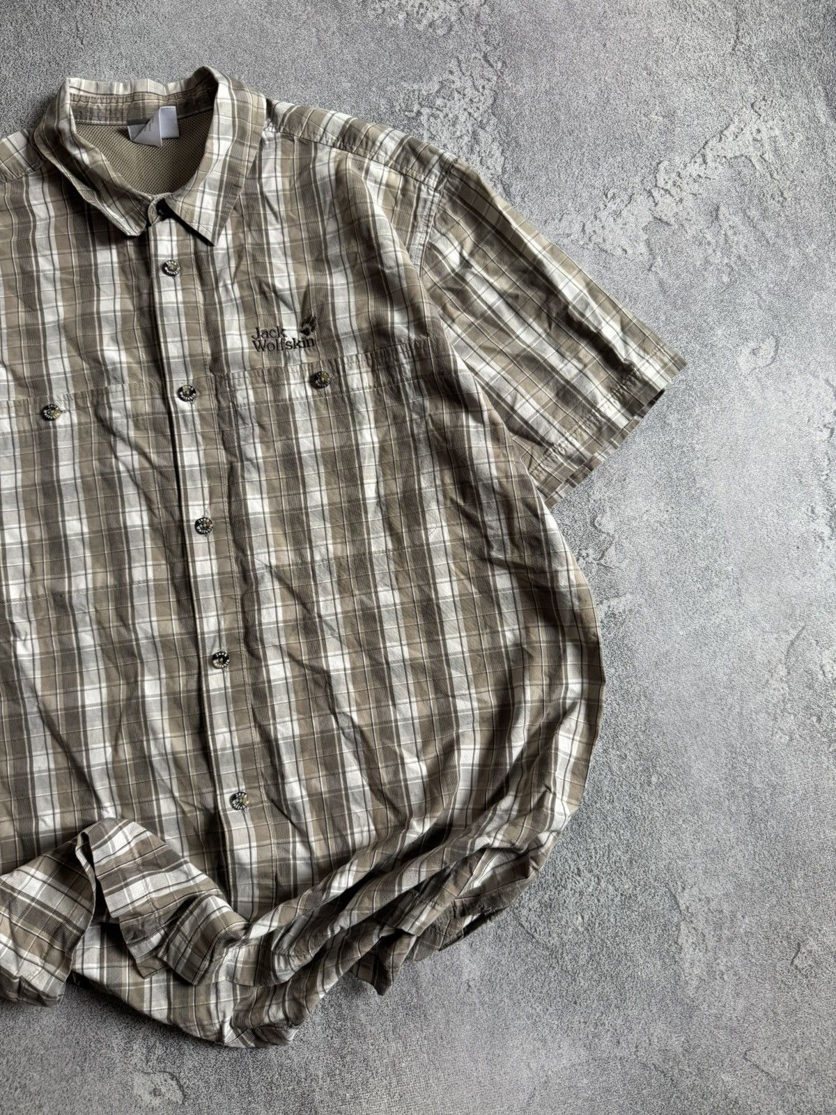 Jack Wolfskin Jack Wolfskin L/XL chekered shirt button up outdoor polo 👕 Size US L / EU 52-54 / 3 - 3 Thumbnail